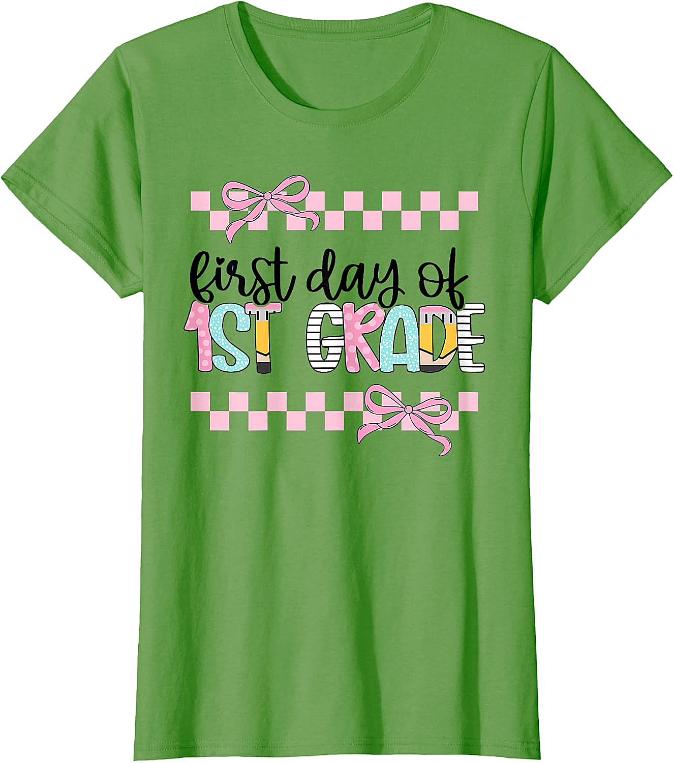  First Day 1st Grade Teacher Girl Coquette Back to School Tee