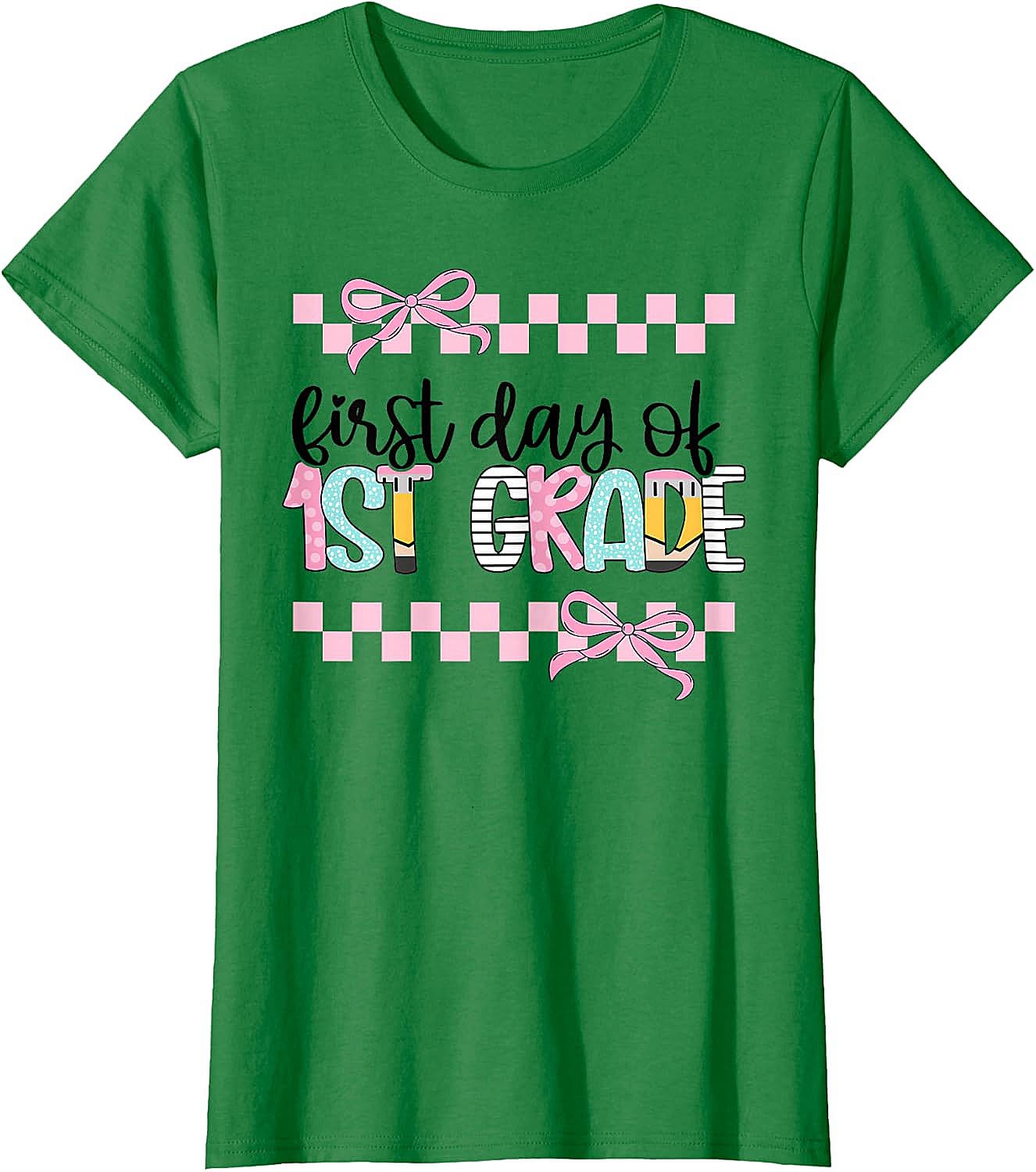  First Day 1st Grade Teacher Girl Coquette Back to School Tee