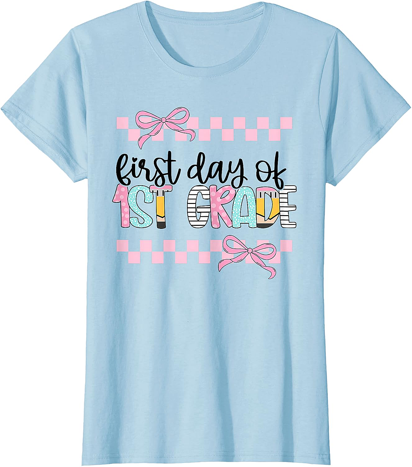  First Day 1st Grade Teacher Girl Coquette Back to School Tee