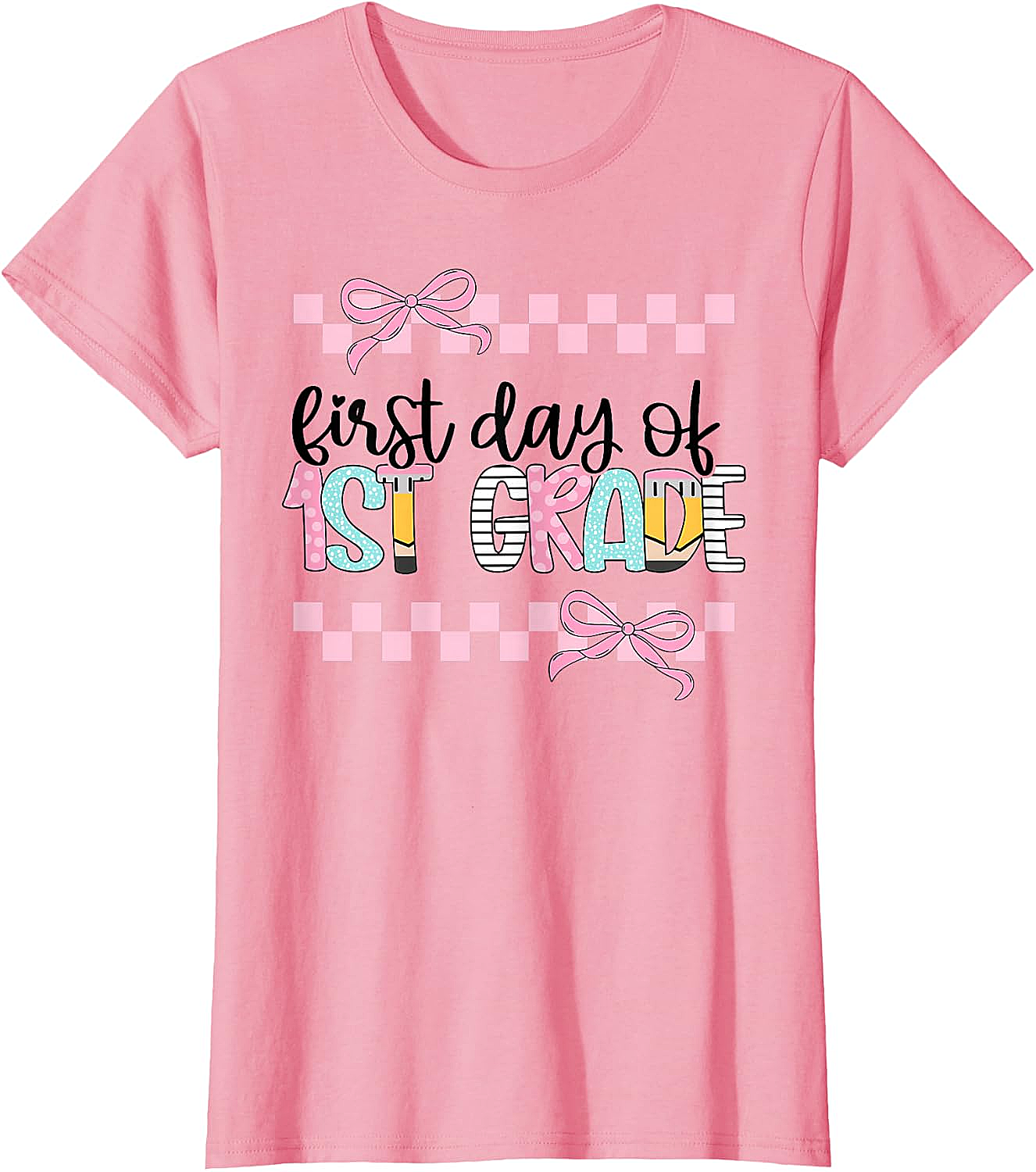  First Day 1st Grade Teacher Girl Coquette Back to School Tee