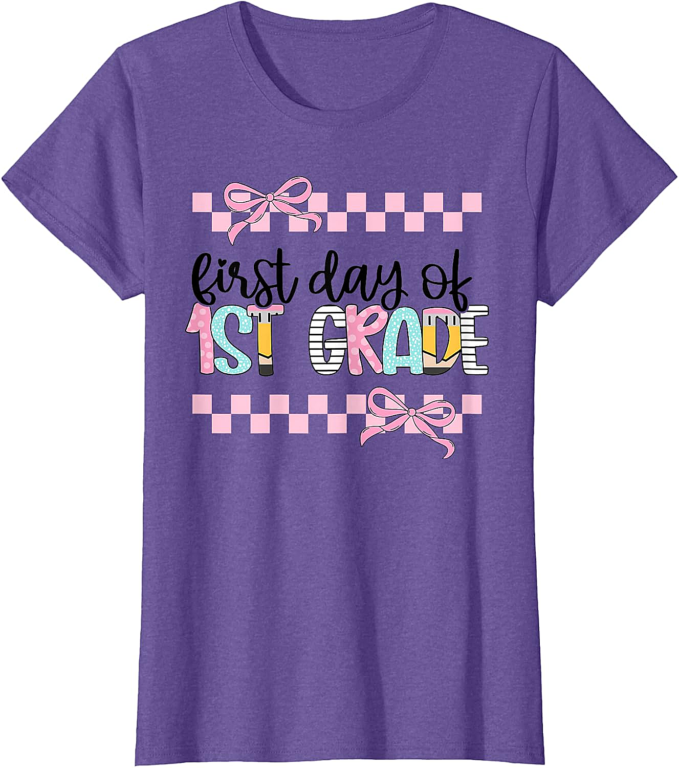  First Day 1st Grade Teacher Girl Coquette Back to School Tee