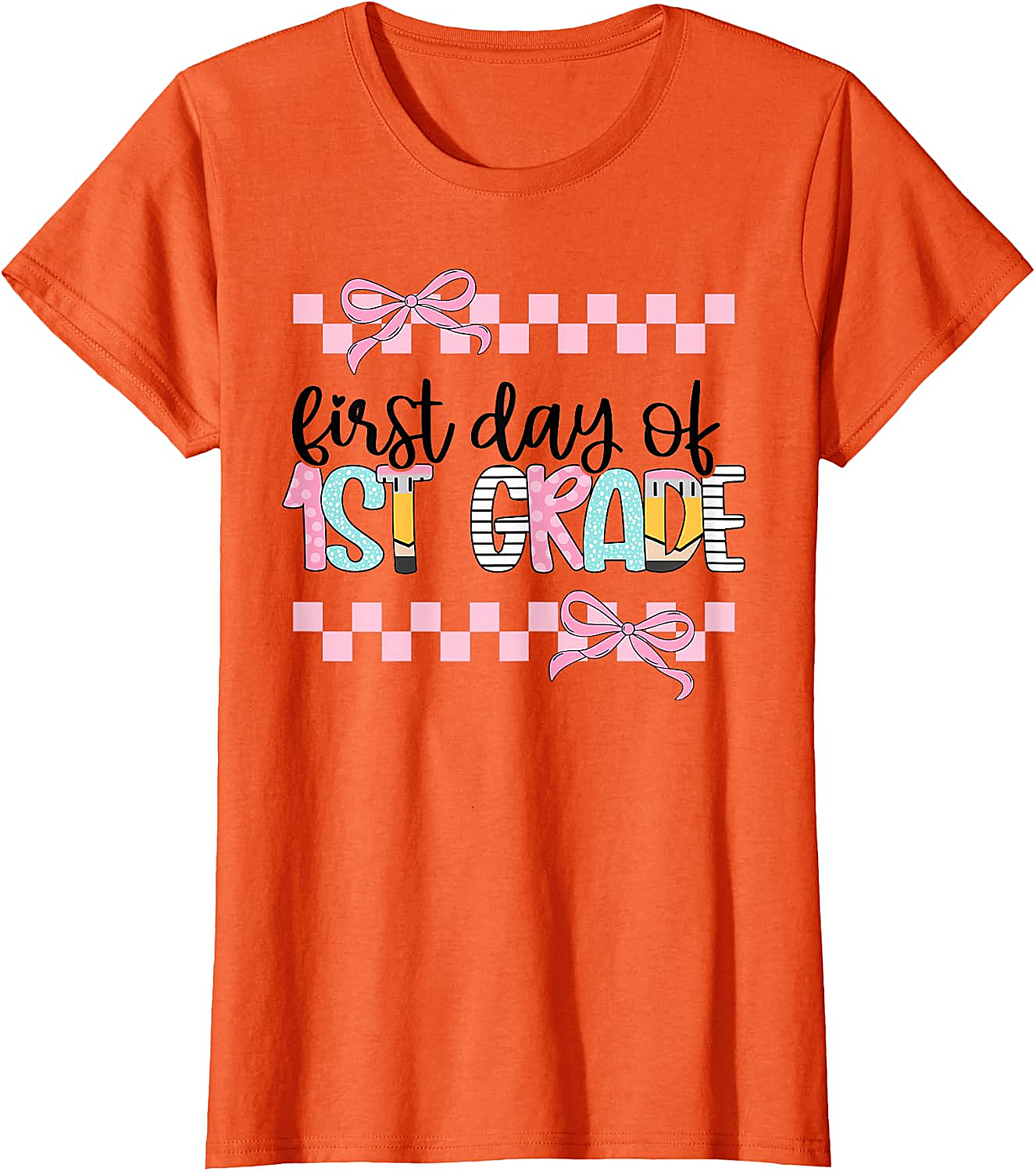  First Day 1st Grade Teacher Girl Coquette Back to School Tee