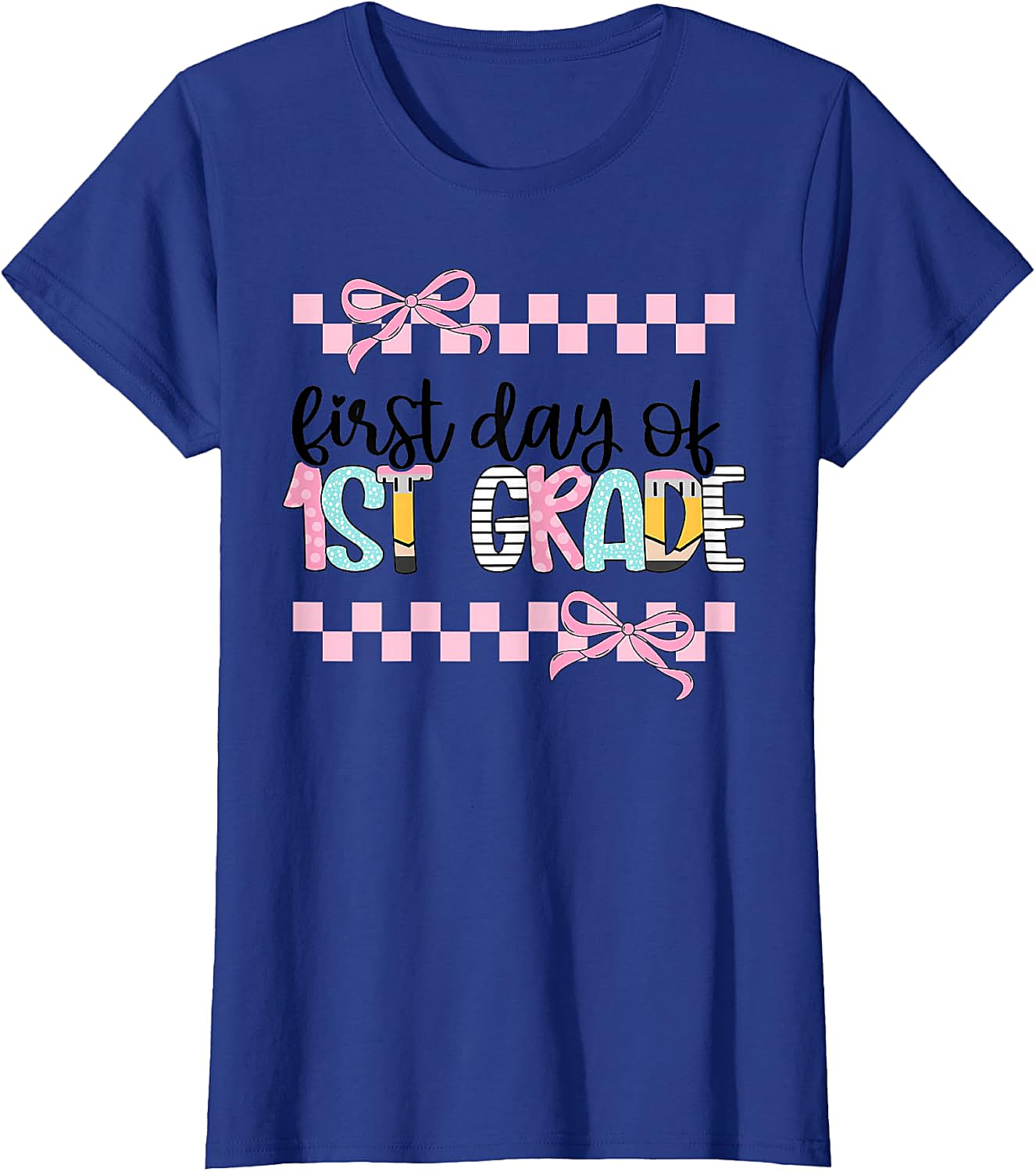  First Day 1st Grade Teacher Girl Coquette Back to School Tee