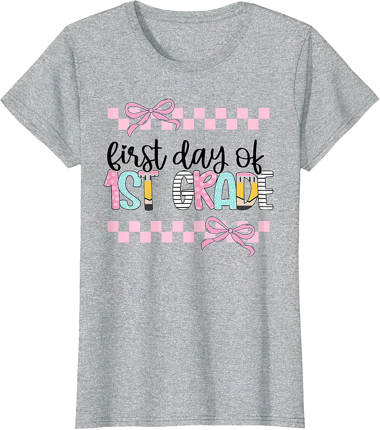  First Day 1st Grade Teacher Girl Coquette Back to School Tee