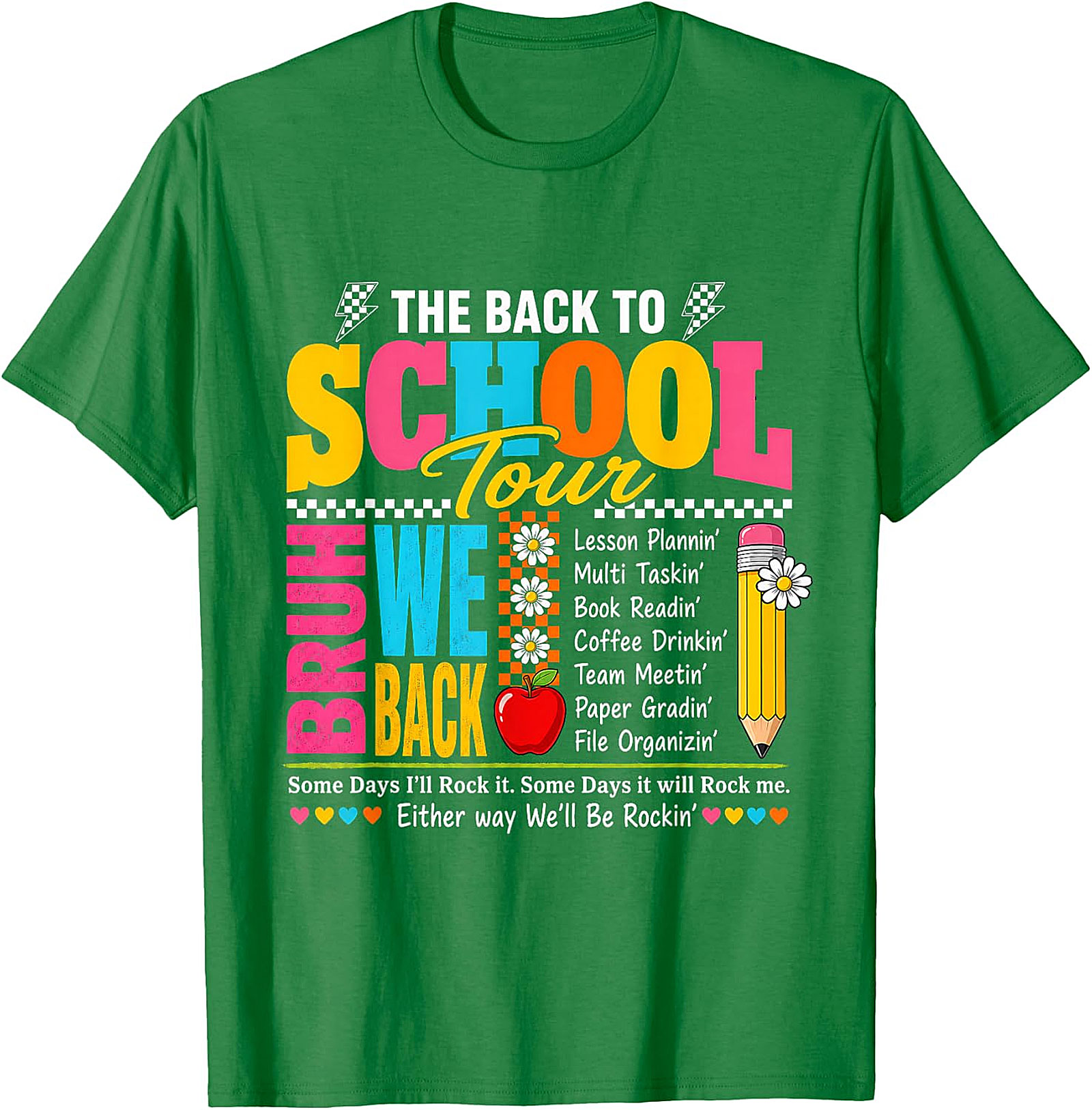 Back to School Tour BRUH WE BACK Teacher T-Shirt