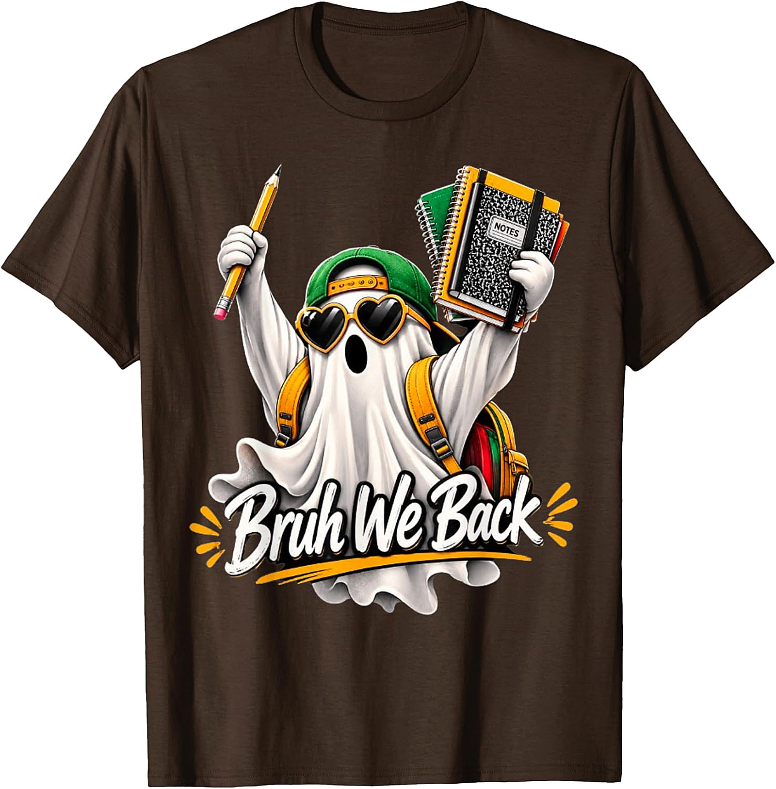 Bruh We Back Ghost Back-to-School T-Shirt | Funny Student Tee