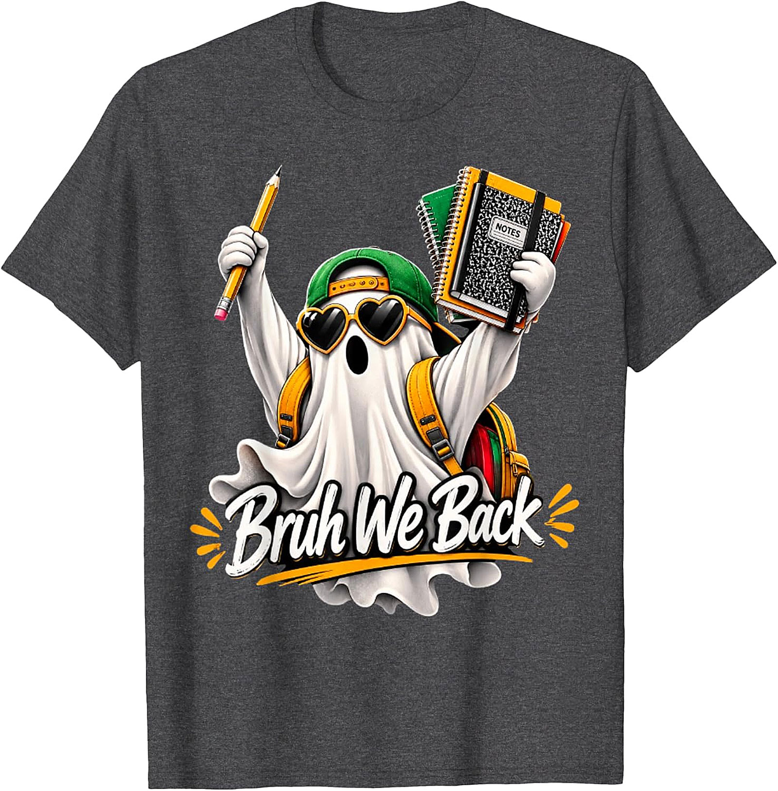 Bruh We Back Ghost Back-to-School T-Shirt | Funny Student Tee