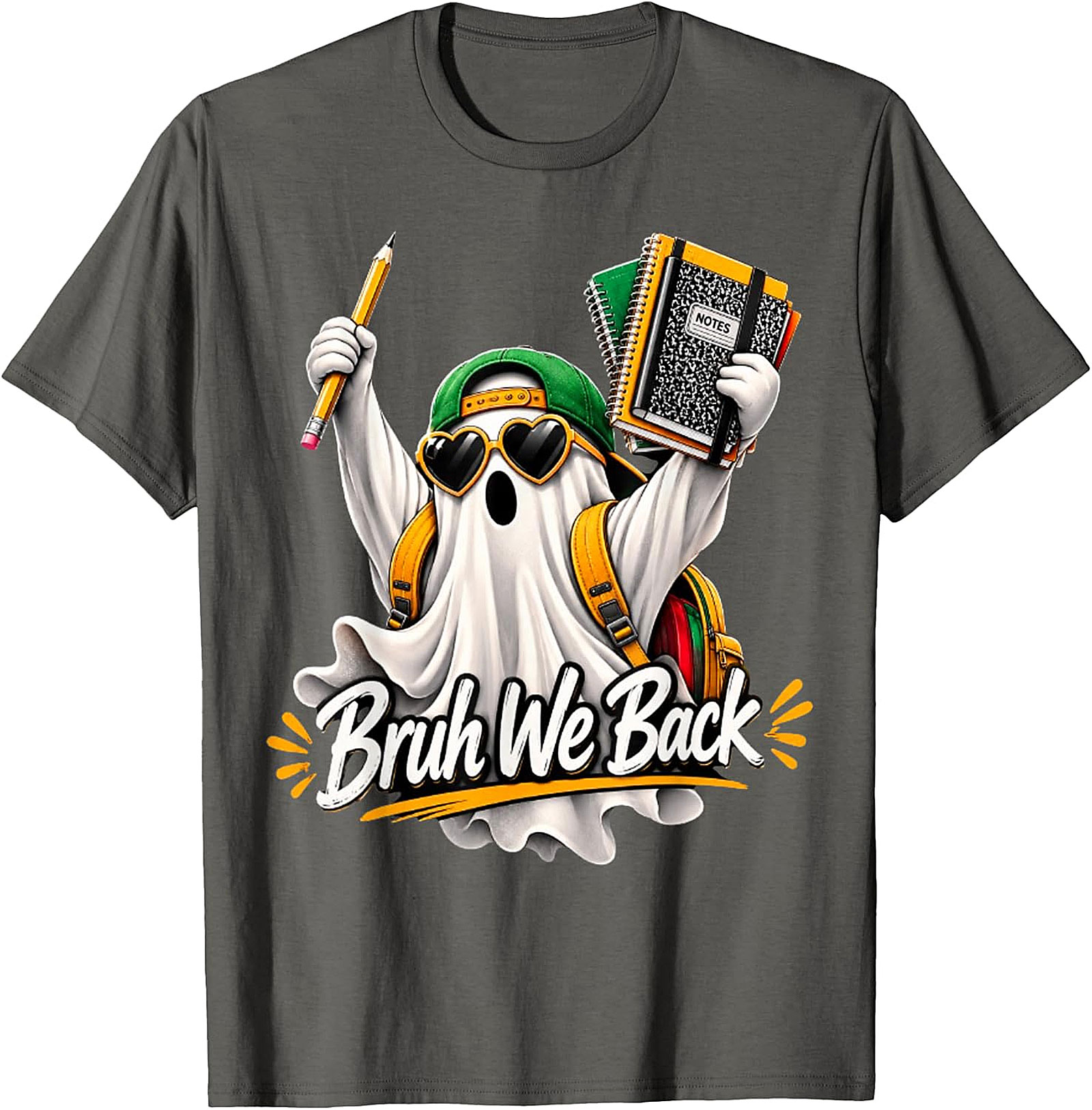 Bruh We Back Ghost Back-to-School T-Shirt | Funny Student Tee