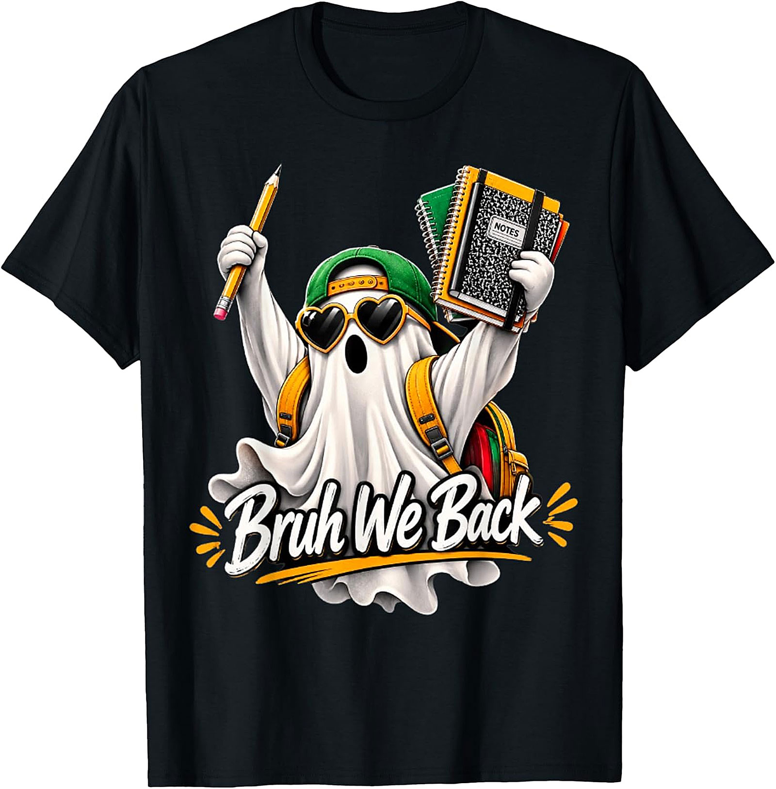 Bruh We Back Ghost Back-to-School T-Shirt | Funny Student Tee