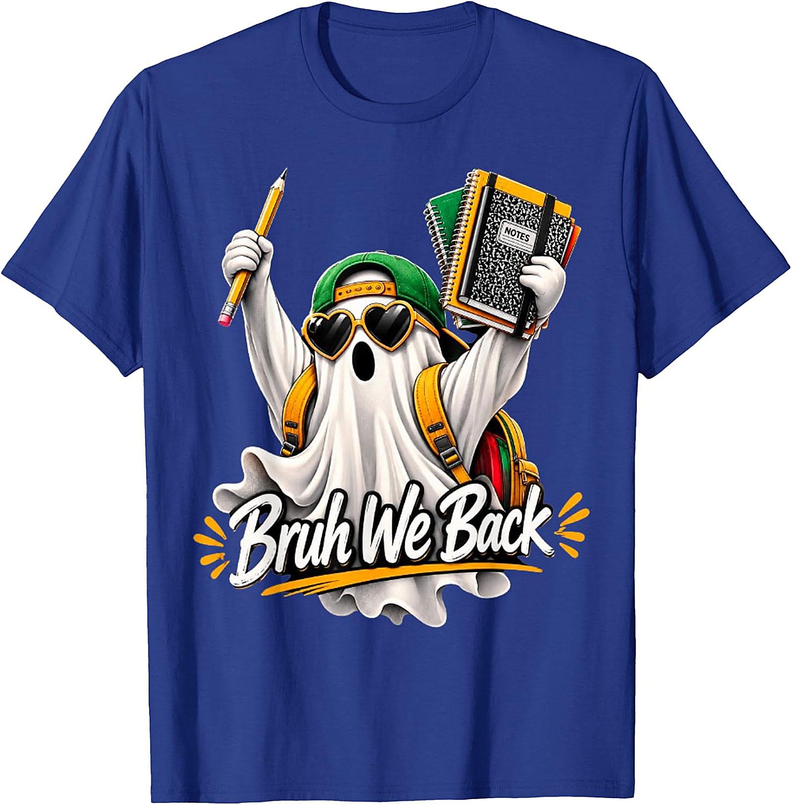 Bruh We Back Ghost Back-to-School T-Shirt | Funny Student Tee