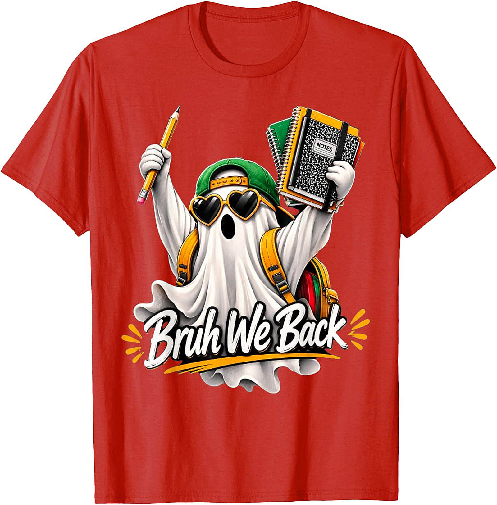 Bruh We Back Ghost Back-to-School T-Shirt | Funny Student Tee