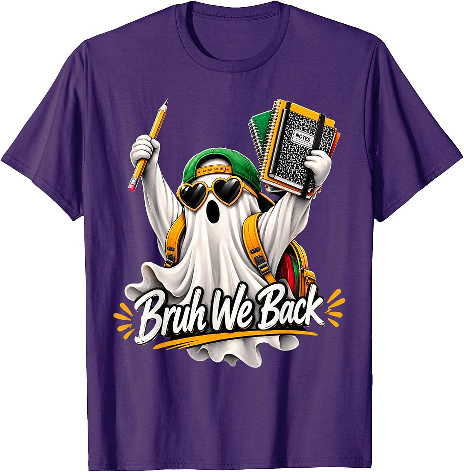 Bruh We Back Ghost Back-to-School T-Shirt | Funny Student Tee