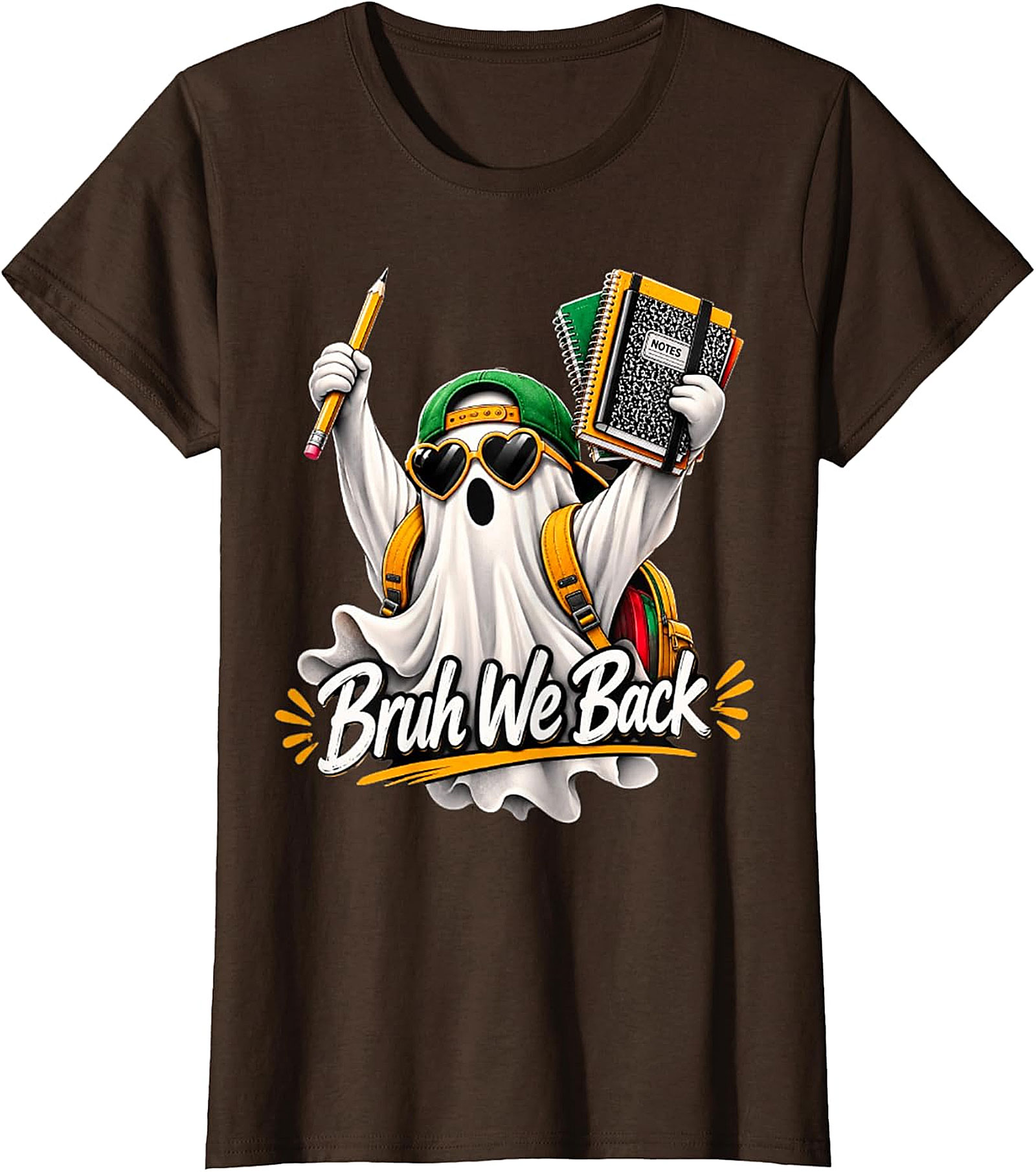 Bruh We Back Ghost Back-to-School T-Shirt | Funny Student Tee