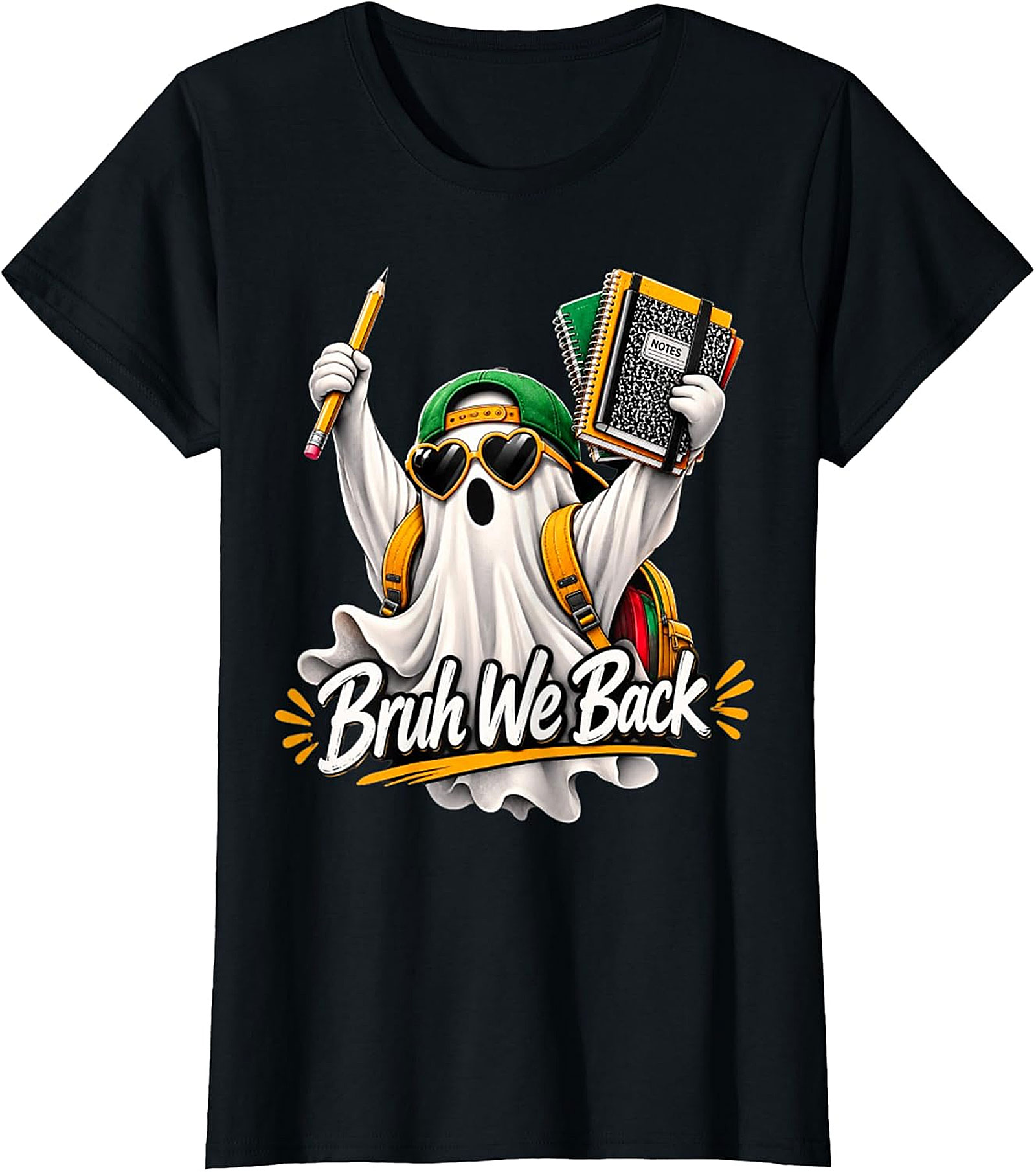 Bruh We Back Ghost Back-to-School T-Shirt | Funny Student Tee