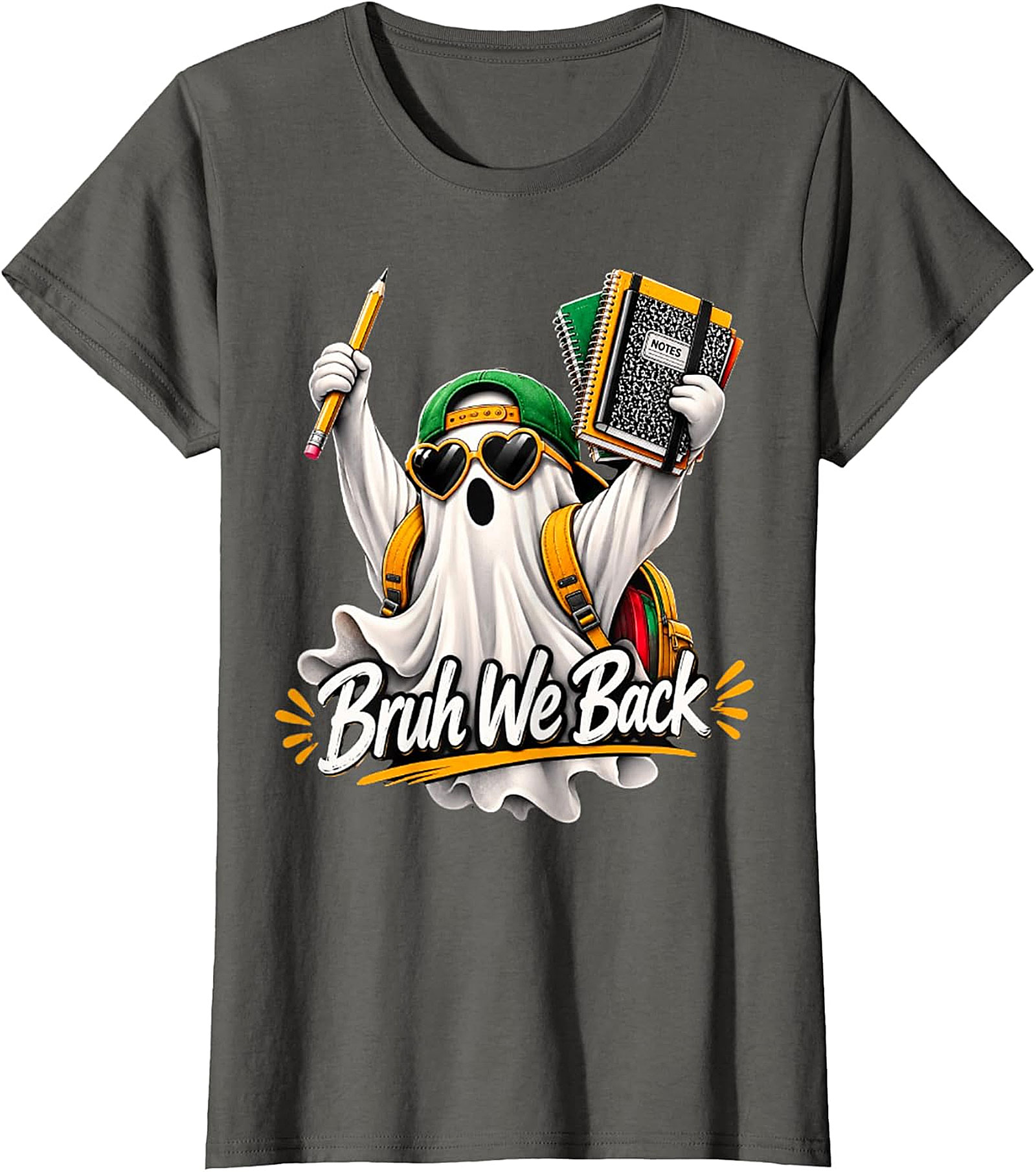 Bruh We Back Ghost Back-to-School T-Shirt | Funny Student Tee