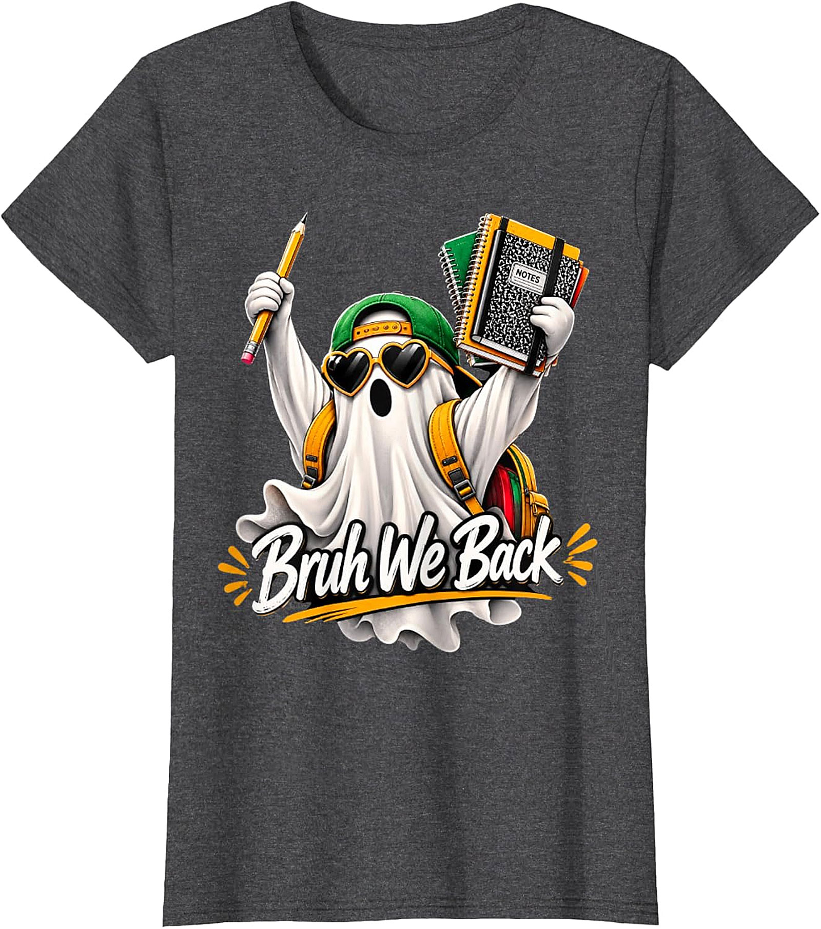 Bruh We Back Ghost Back-to-School T-Shirt | Funny Student Tee