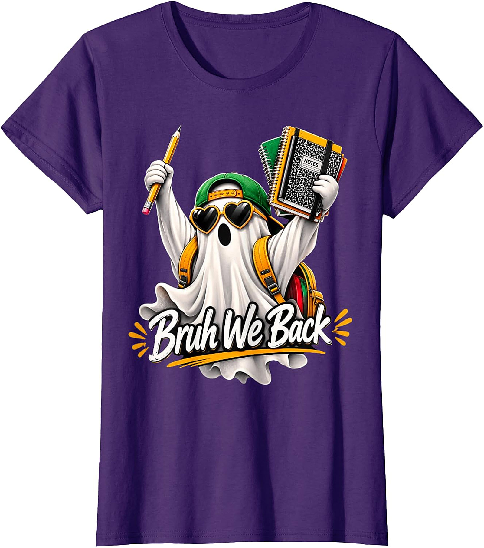 Bruh We Back Ghost Back-to-School T-Shirt | Funny Student Tee