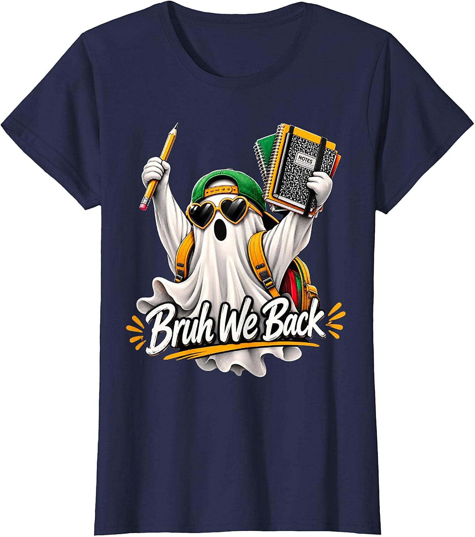 Bruh We Back Ghost Back-to-School T-Shirt | Funny Student Tee