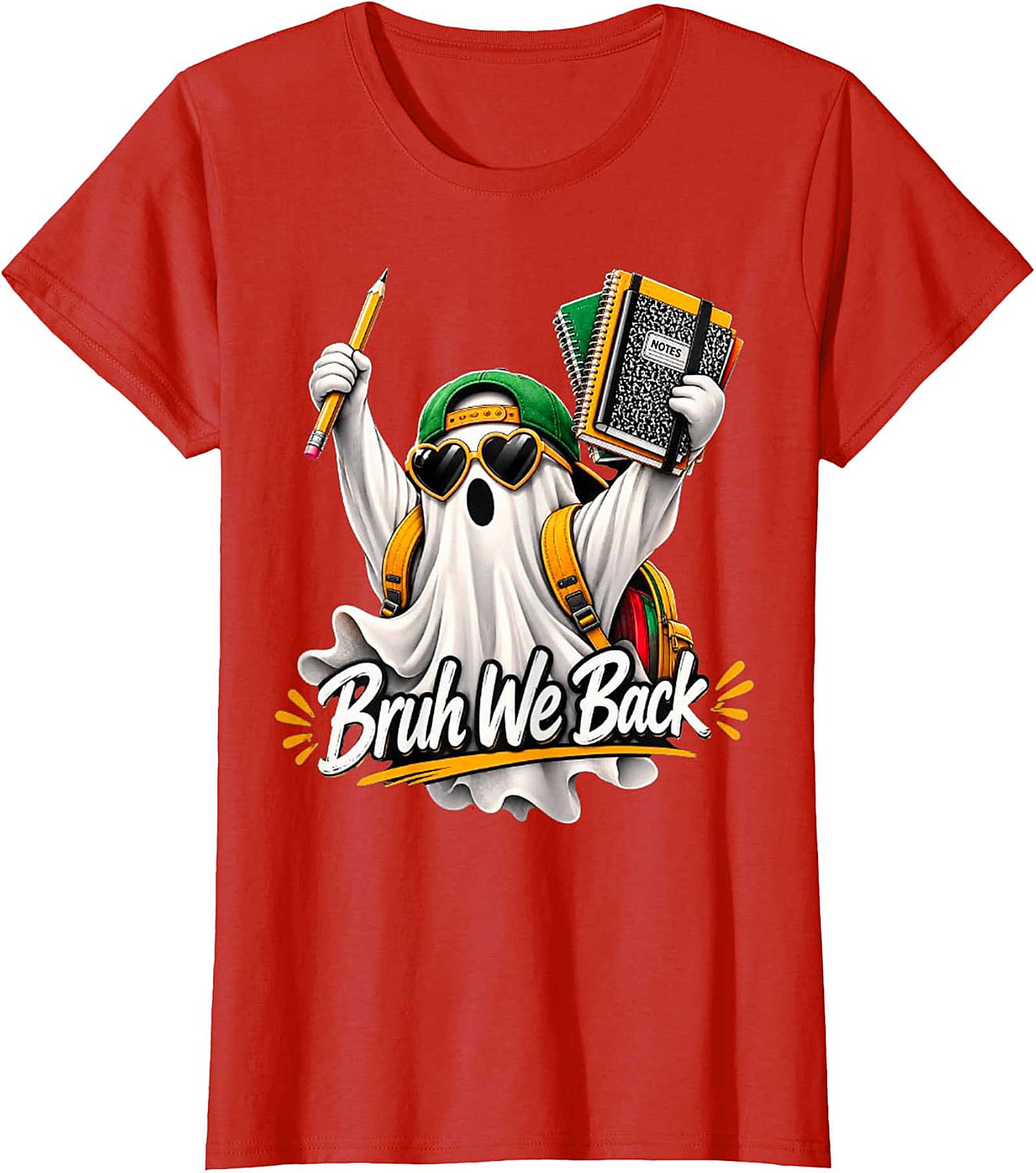 Bruh We Back Ghost Back-to-School T-Shirt | Funny Student Tee