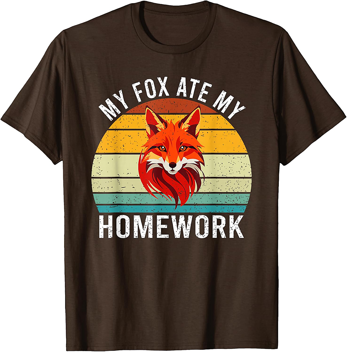 My Fox Ate My Homework T-Shirt | Funny Retro Fox Tee