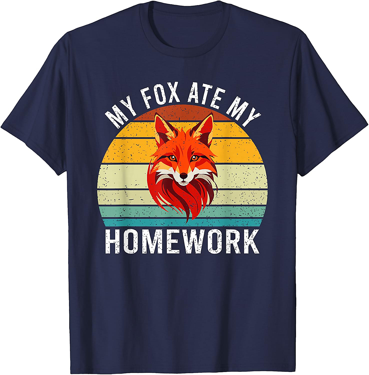 My Fox Ate My Homework T-Shirt | Funny Retro Fox Tee