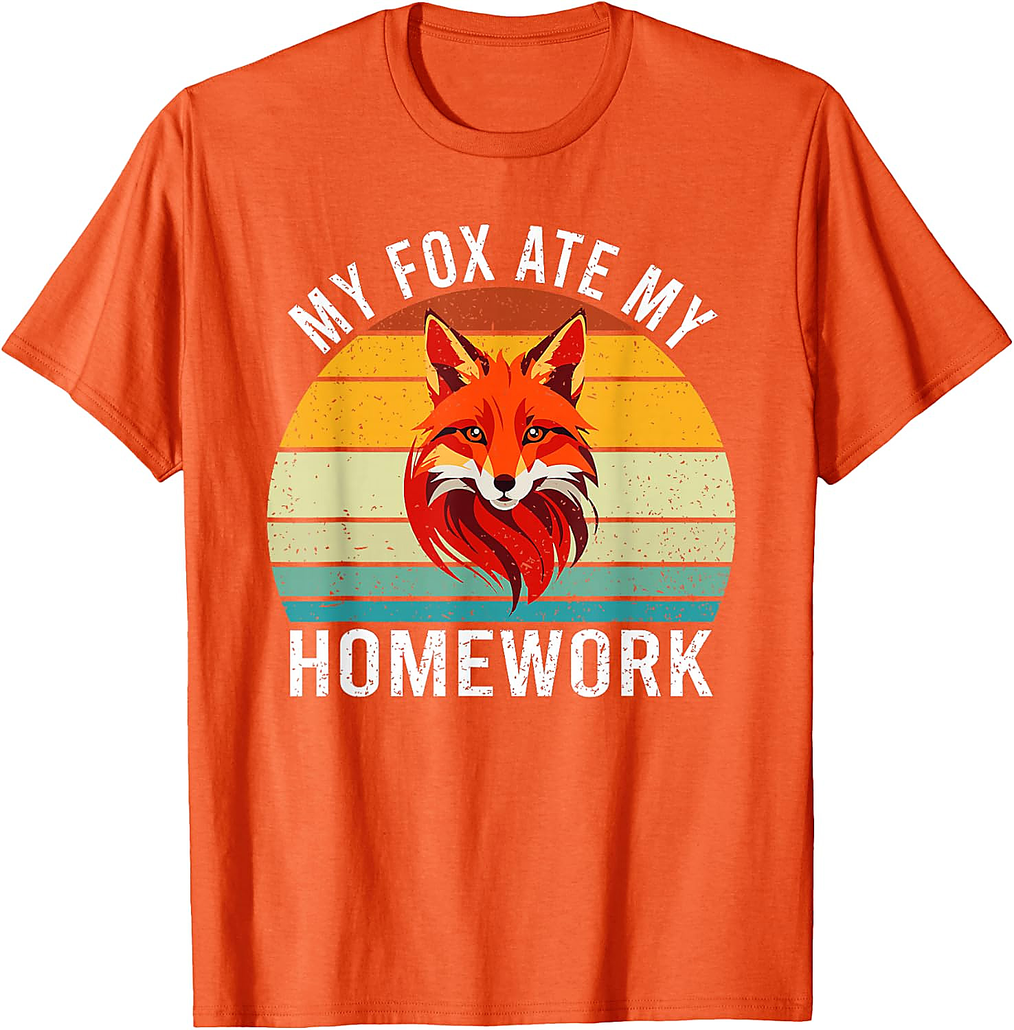 My Fox Ate My Homework T-Shirt | Funny Retro Fox Tee