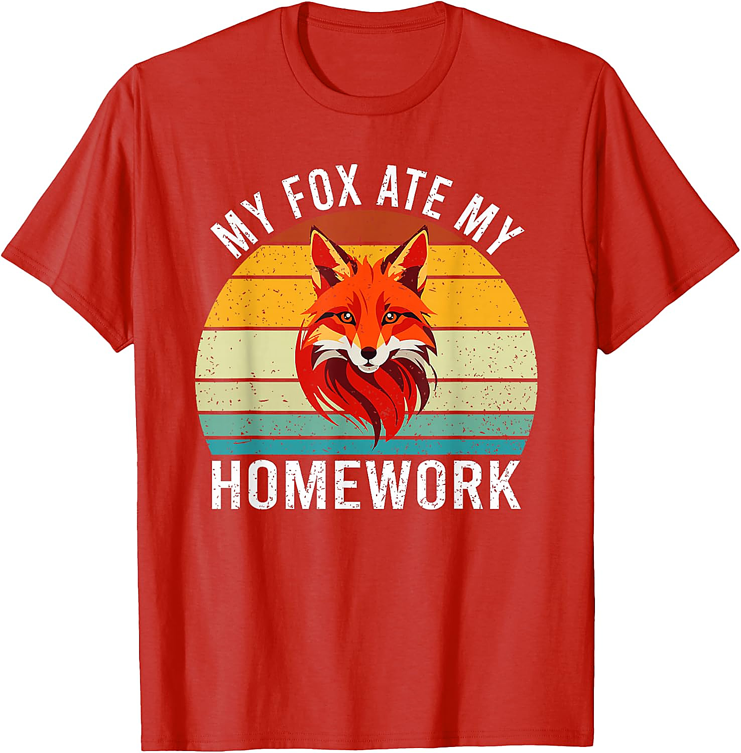 My Fox Ate My Homework T-Shirt | Funny Retro Fox Tee