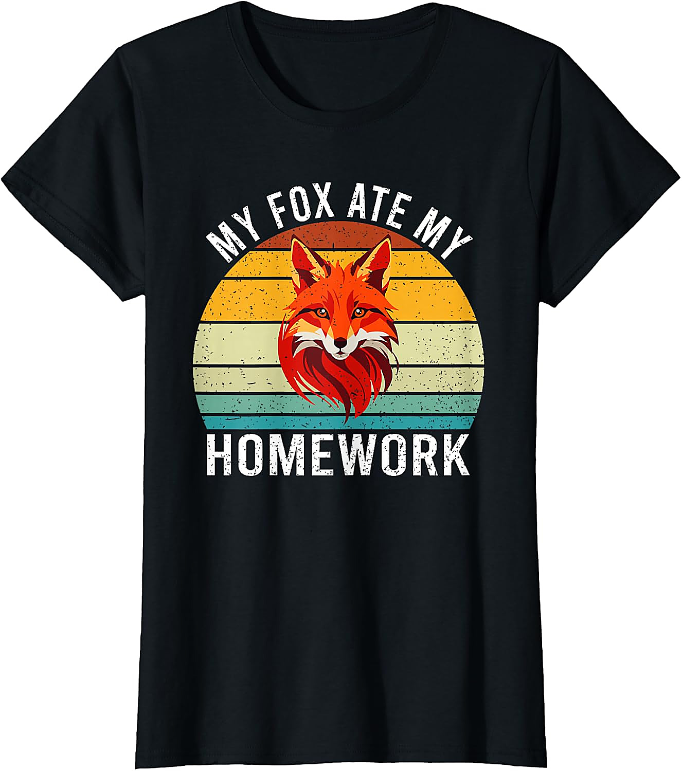 My Fox Ate My Homework T-Shirt | Funny Retro Fox Tee