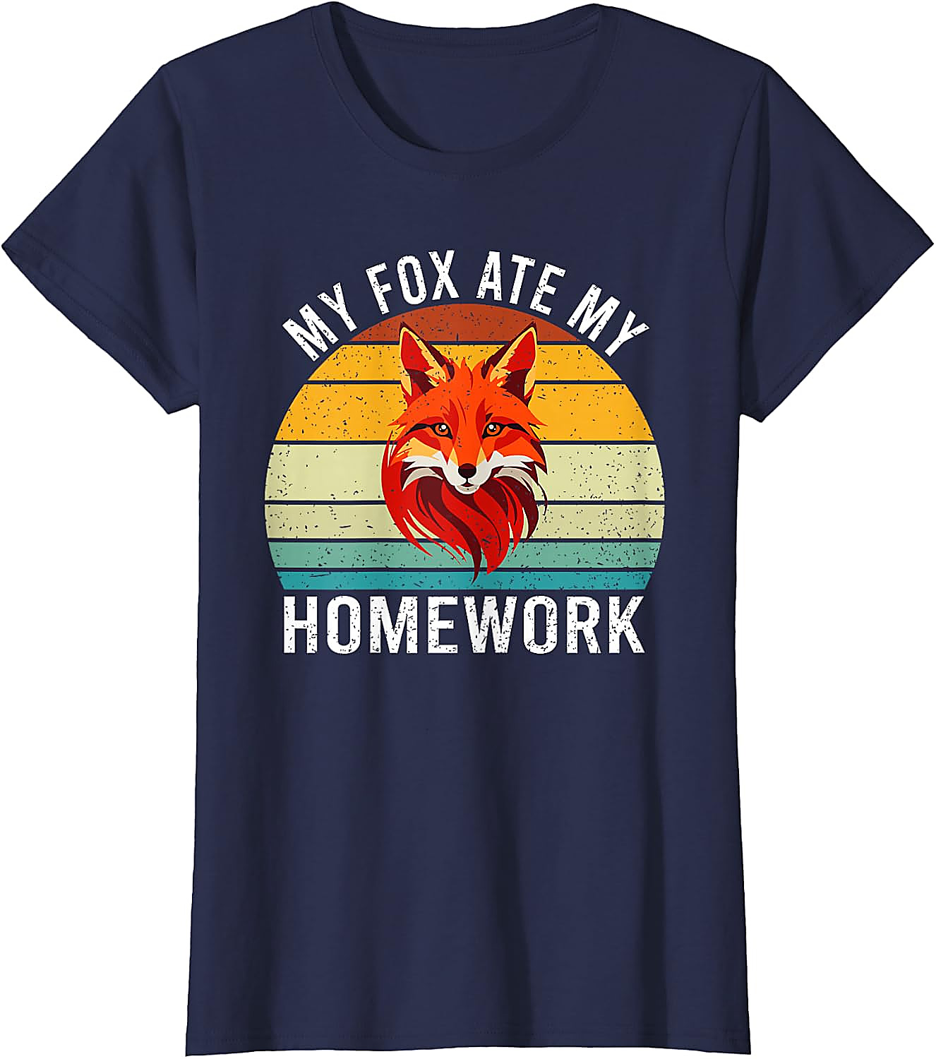 My Fox Ate My Homework T-Shirt | Funny Retro Fox Tee