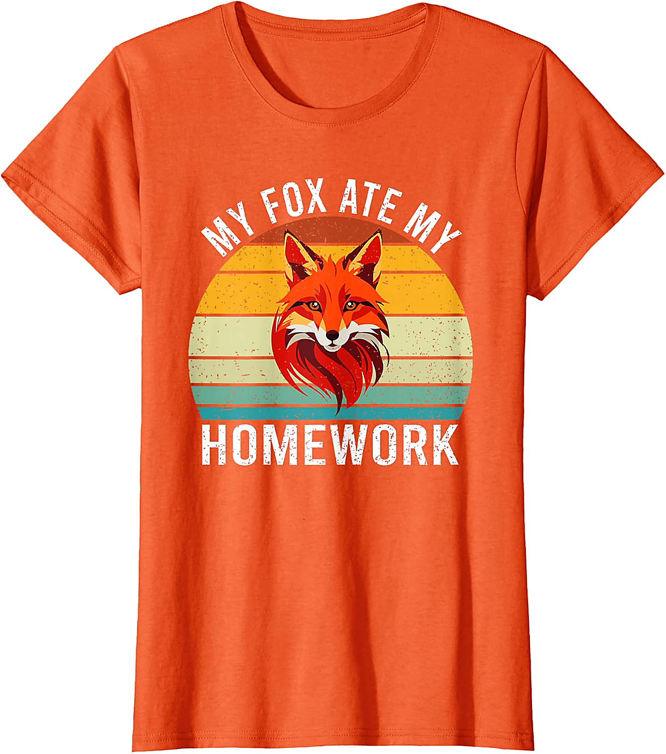 My Fox Ate My Homework T-Shirt | Funny Retro Fox Tee