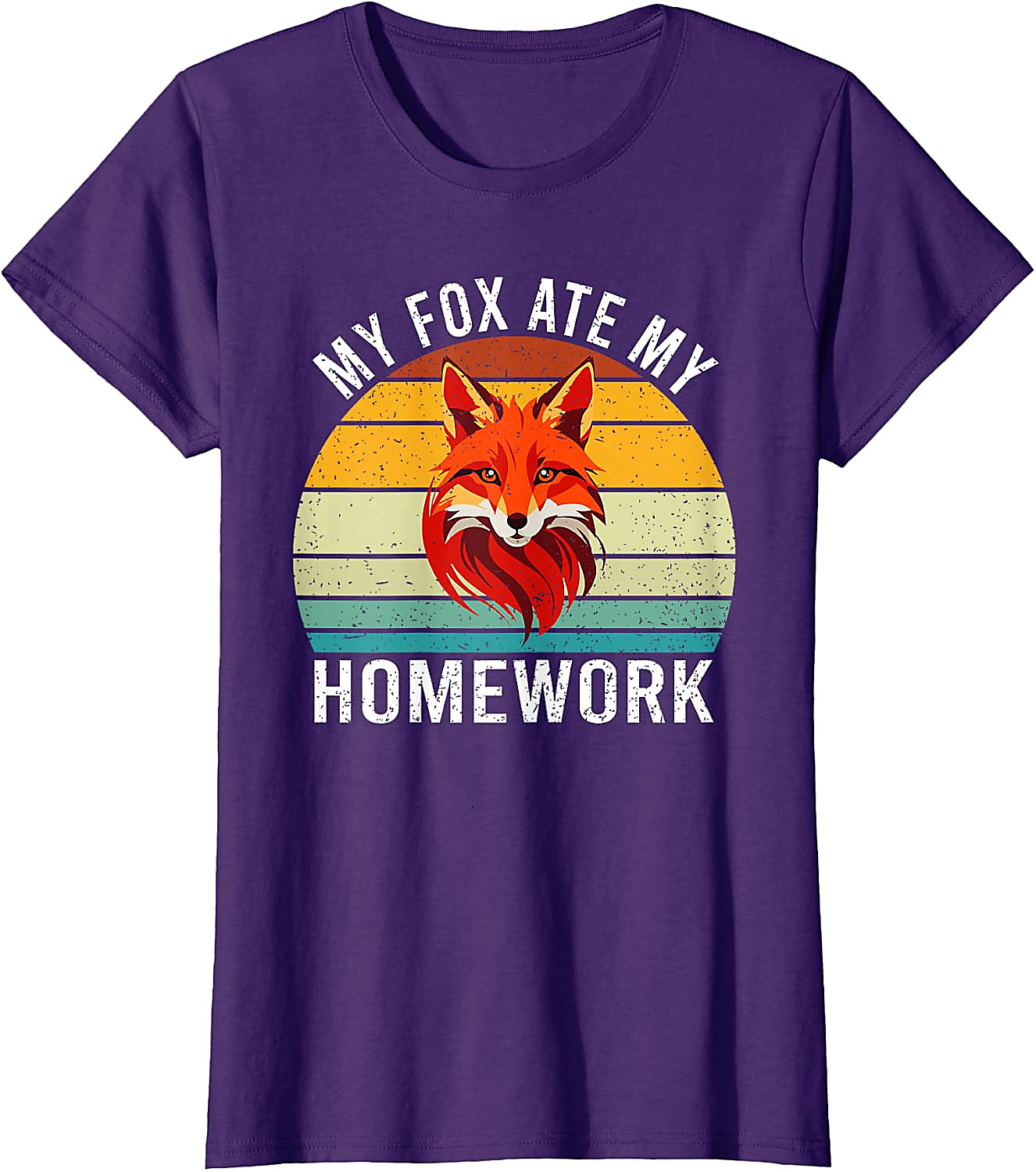 My Fox Ate My Homework T-Shirt | Funny Retro Fox Tee