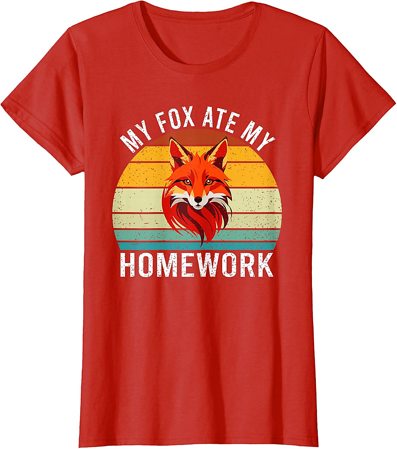 My Fox Ate My Homework T-Shirt | Funny Retro Fox Tee