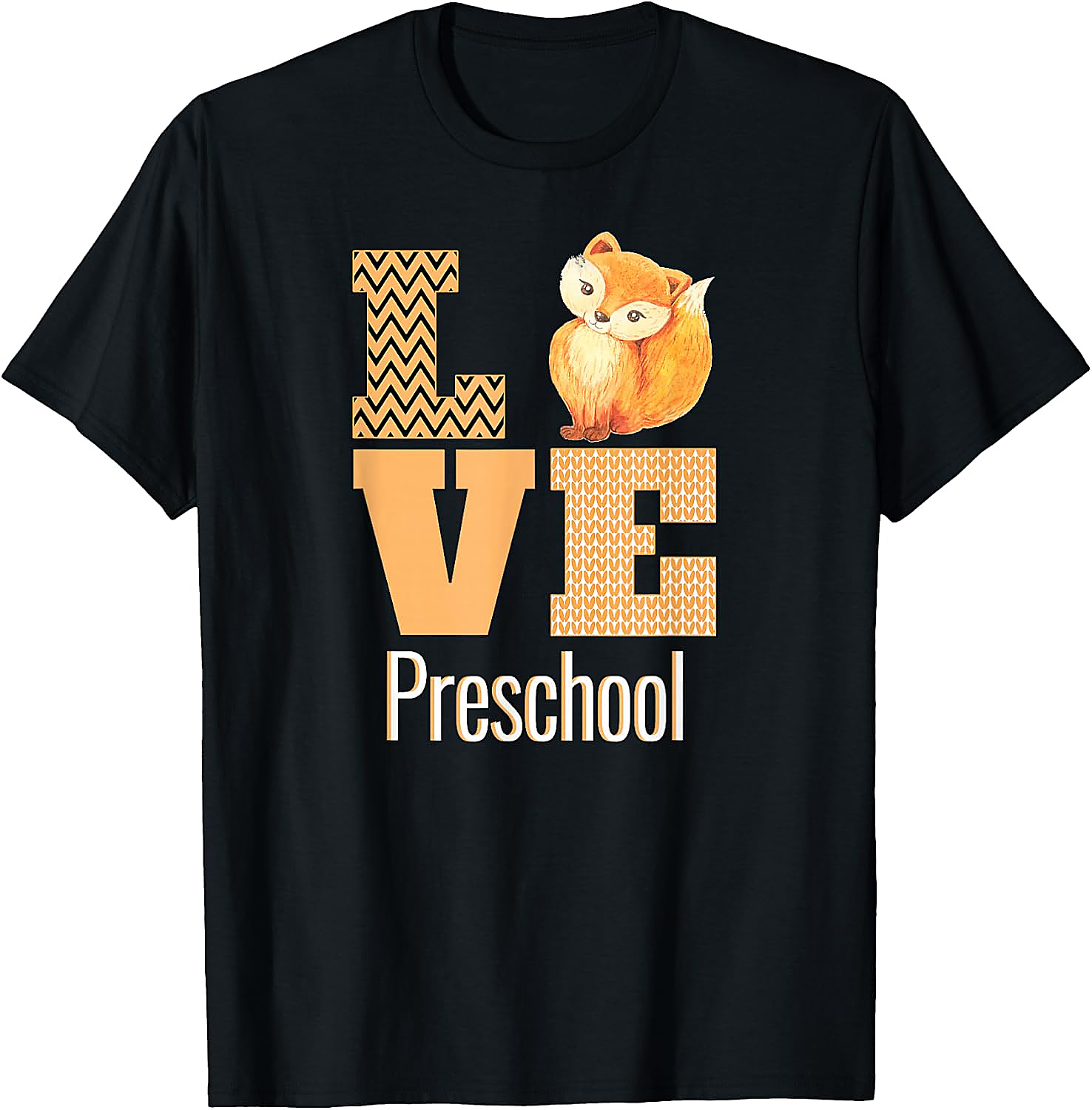 Love Preschool Cute Fox Teacher T-Shirt | Back To School