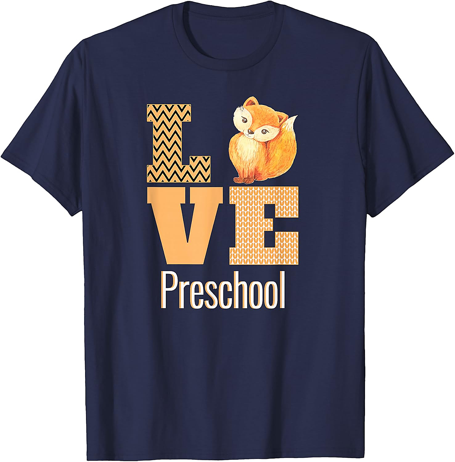 Love Preschool Cute Fox Teacher T-Shirt | Back To School