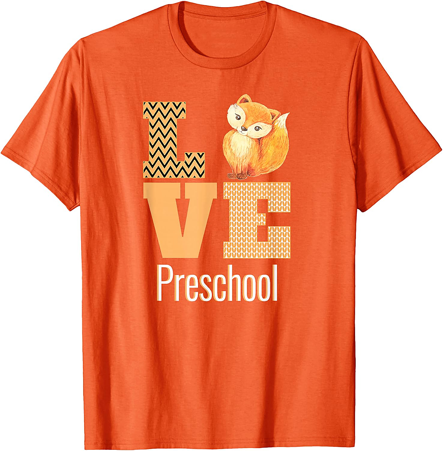 Love Preschool Cute Fox Teacher T-Shirt | Back To School
