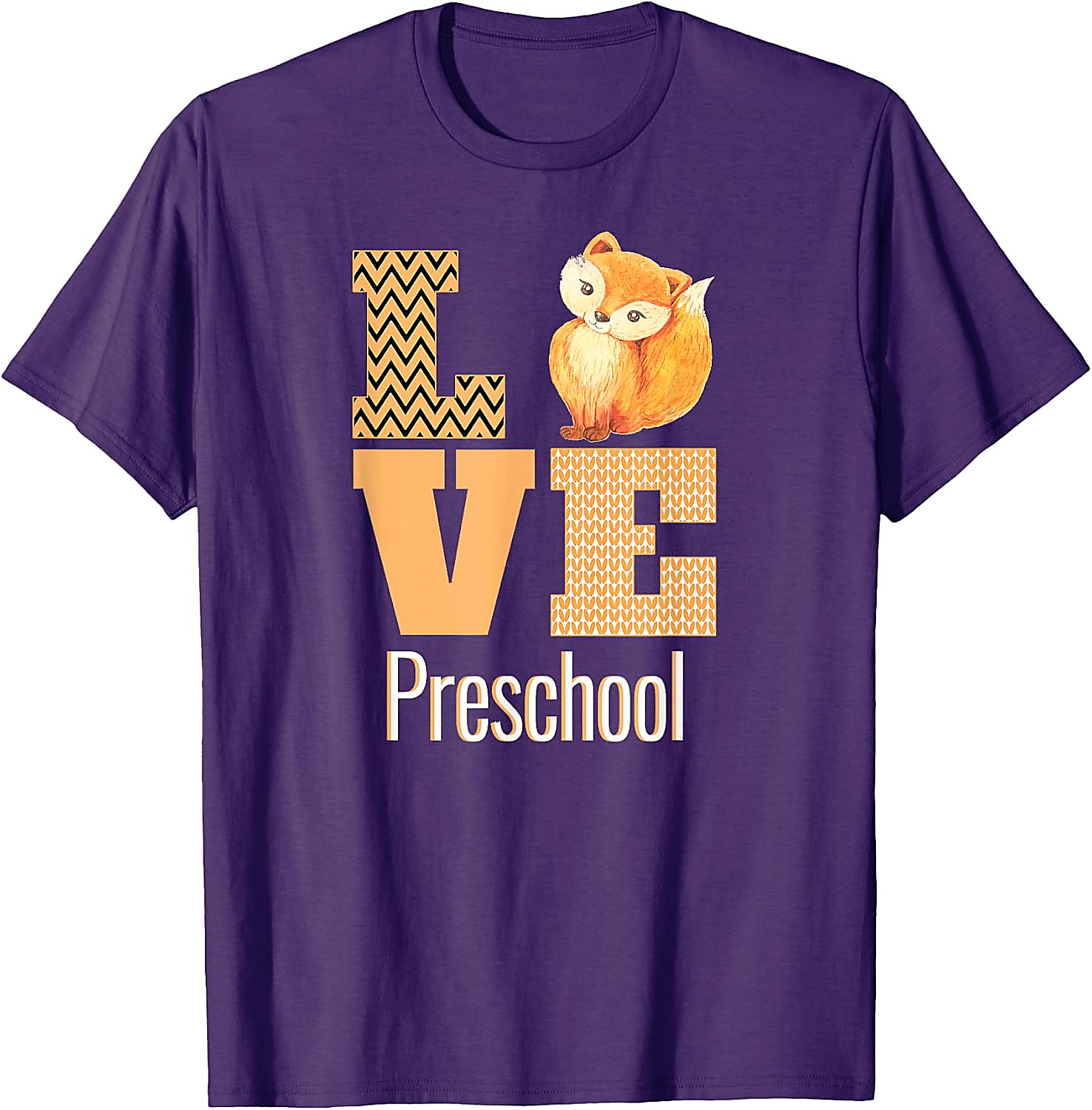 Love Preschool Cute Fox Teacher T-Shirt | Back To School