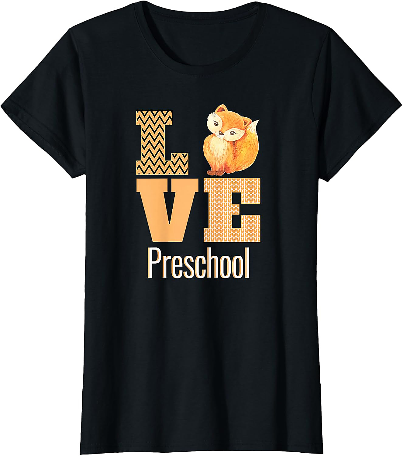 Love Preschool Cute Fox Teacher T-Shirt | Back To School