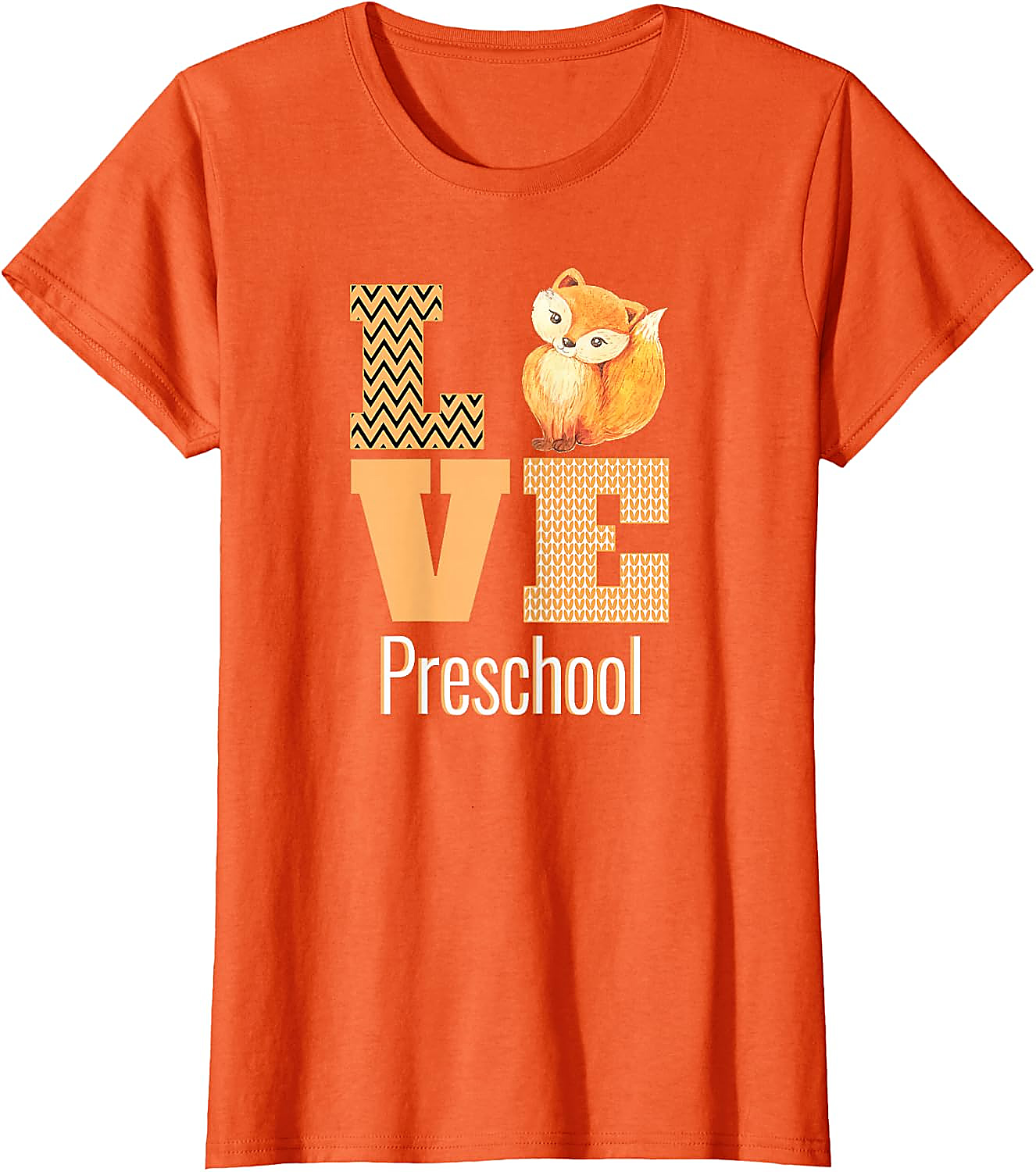 Love Preschool Cute Fox Teacher T-Shirt | Back To School