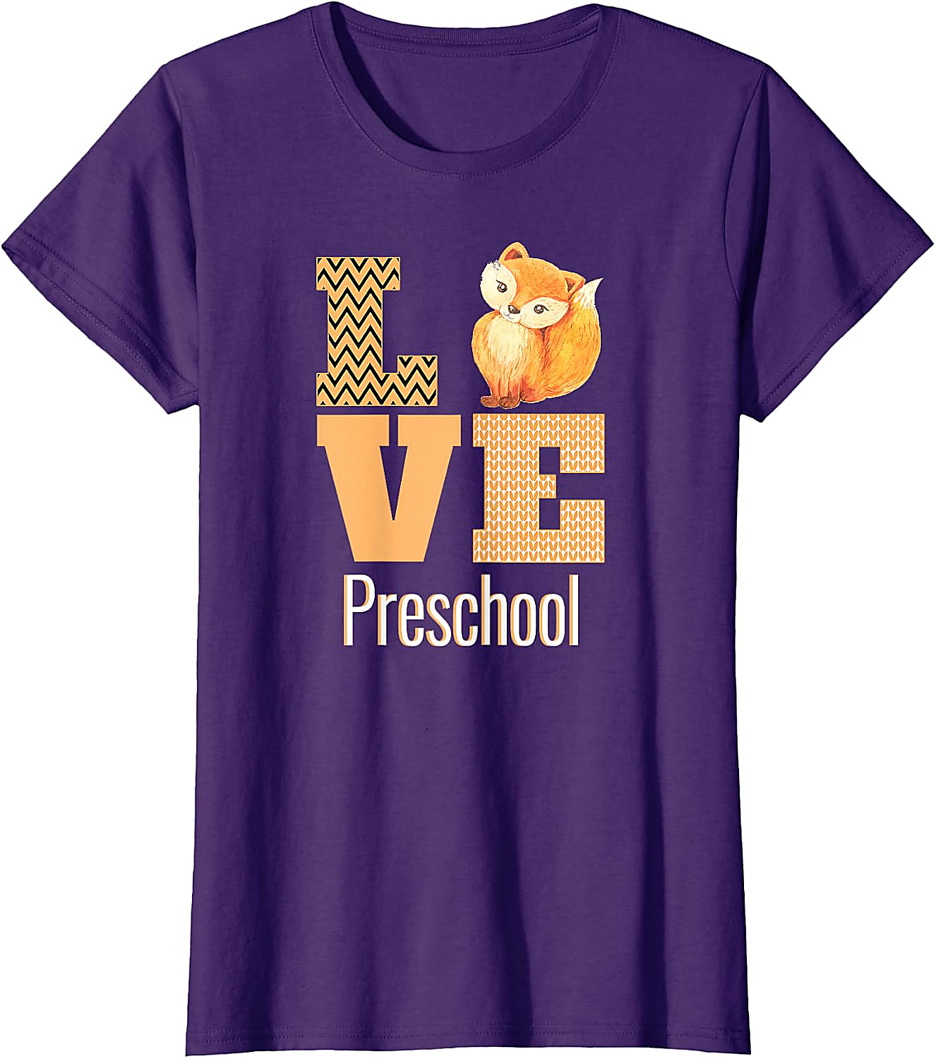 Love Preschool Cute Fox Teacher T-Shirt | Back To School