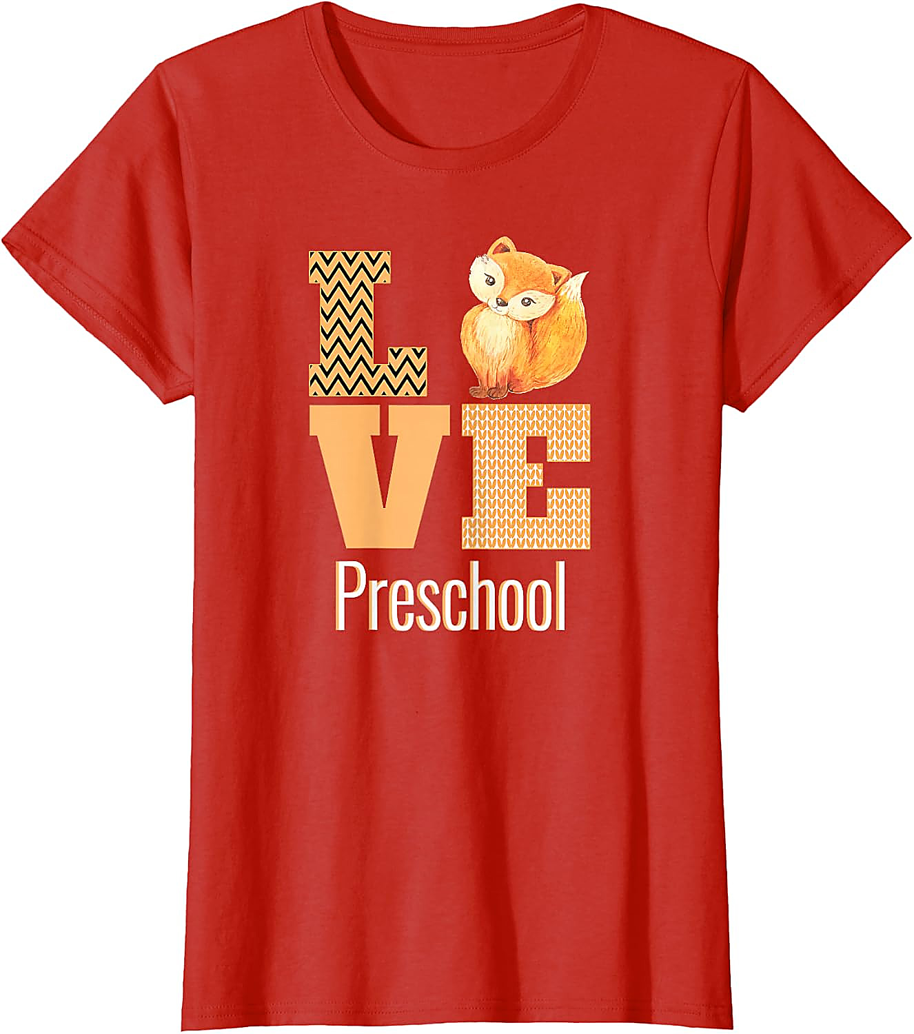 Love Preschool Cute Fox Teacher T-Shirt | Back To School