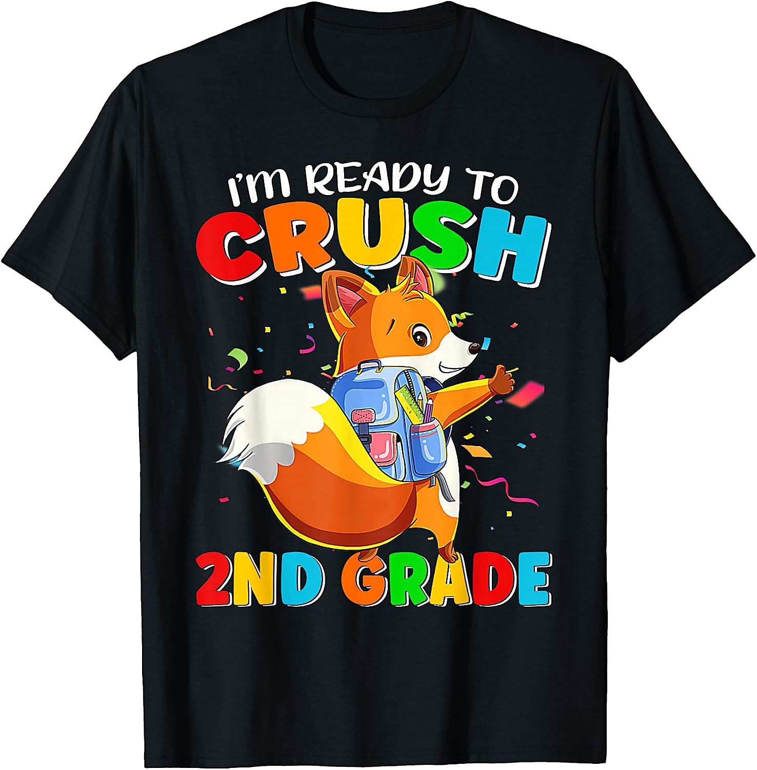 Crush 2nd Grade Fox T-Shirt | Back to School Graphic Tee