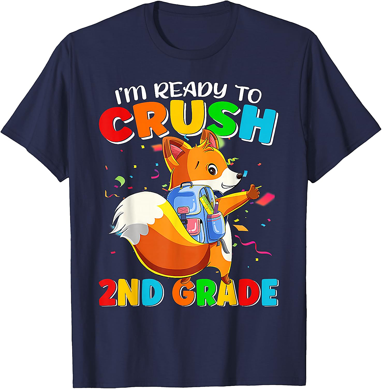 Crush 2nd Grade Fox T-Shirt | Back to School Graphic Tee