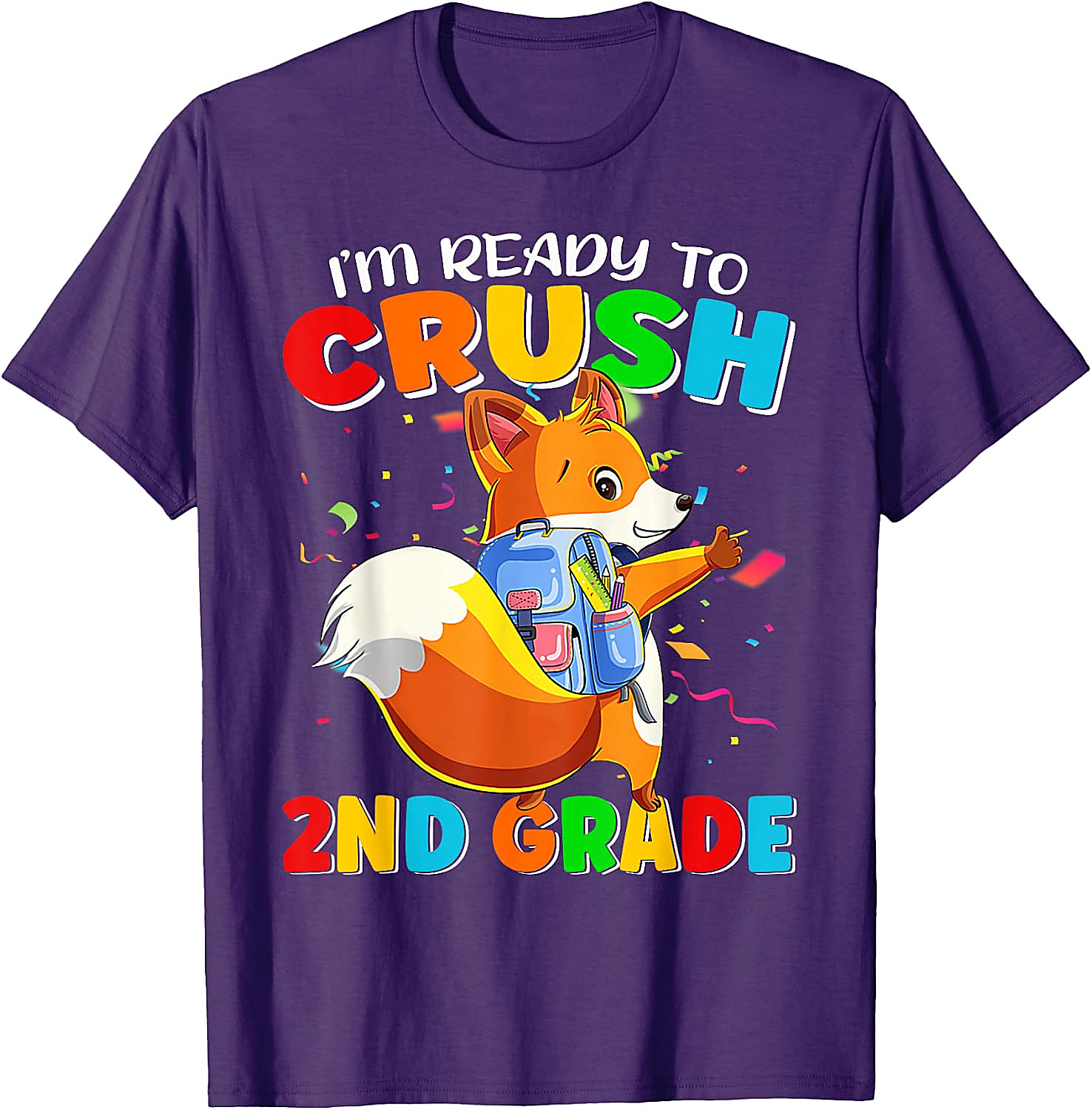 Crush 2nd Grade Fox T-Shirt | Back to School Graphic Tee