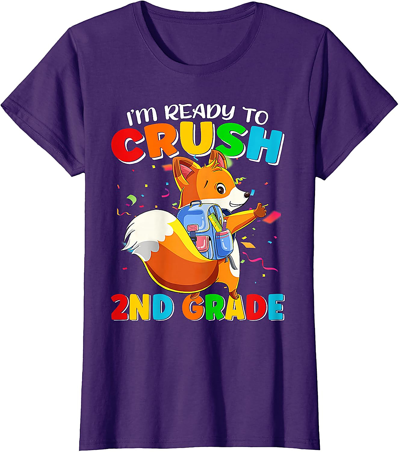 Crush 2nd Grade Fox T-Shirt | Back to School Graphic Tee