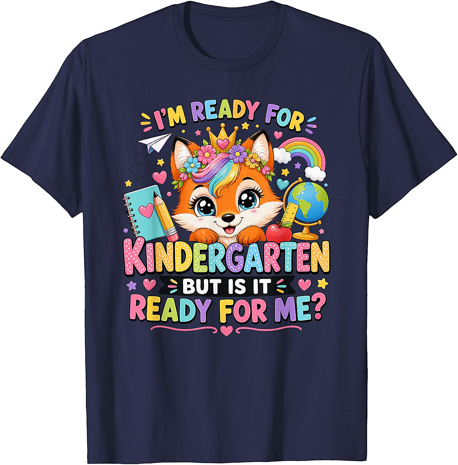 Ready for Kindergarten Fox T-Shirt | Cute Back to School Tee
