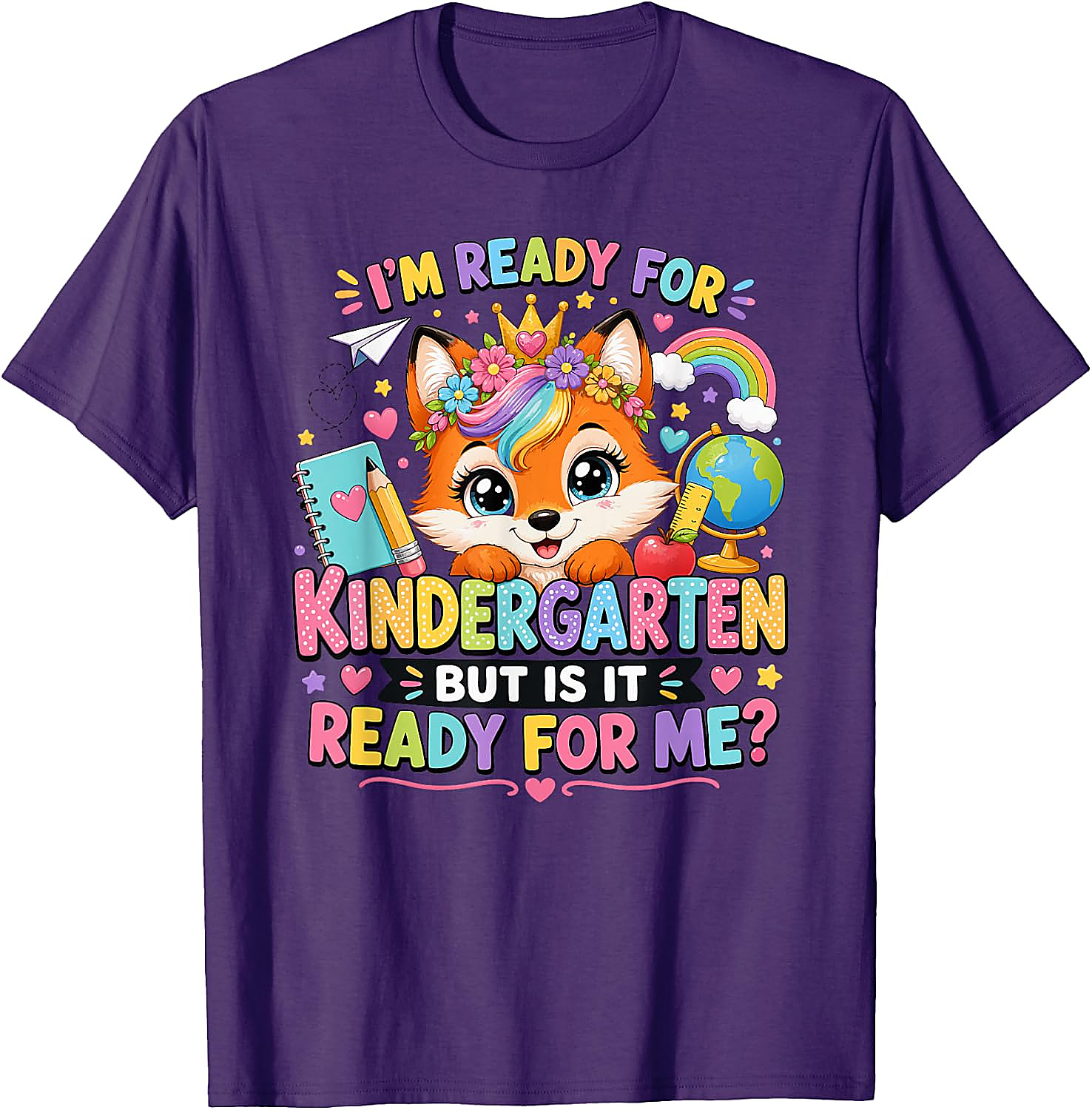 Ready for Kindergarten Fox T-Shirt | Cute Back to School Tee