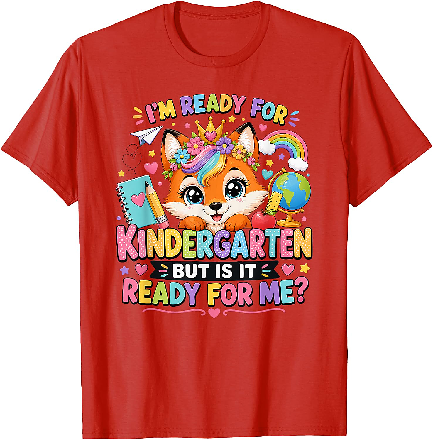 Ready for Kindergarten Fox T-Shirt | Cute Back to School Tee
