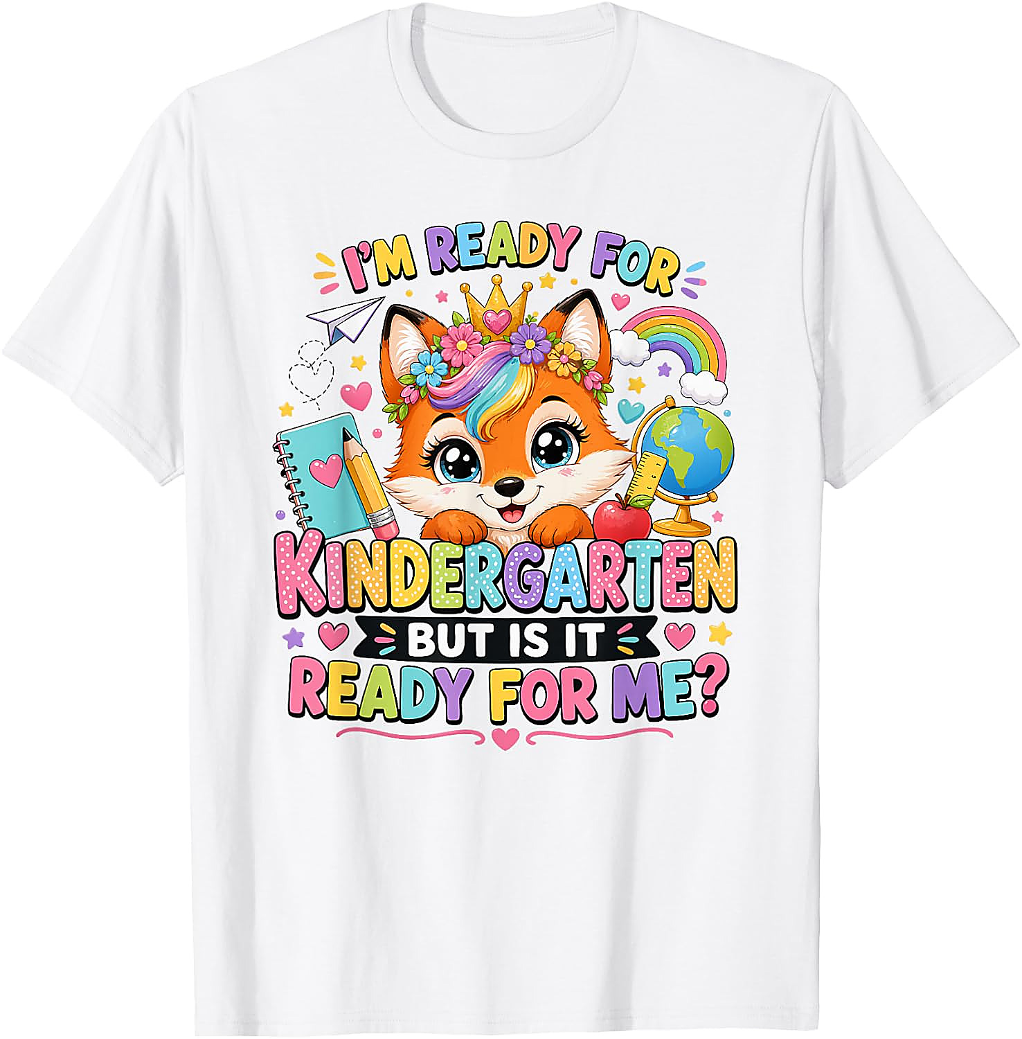 Ready for Kindergarten Fox T-Shirt | Cute Back to School Tee