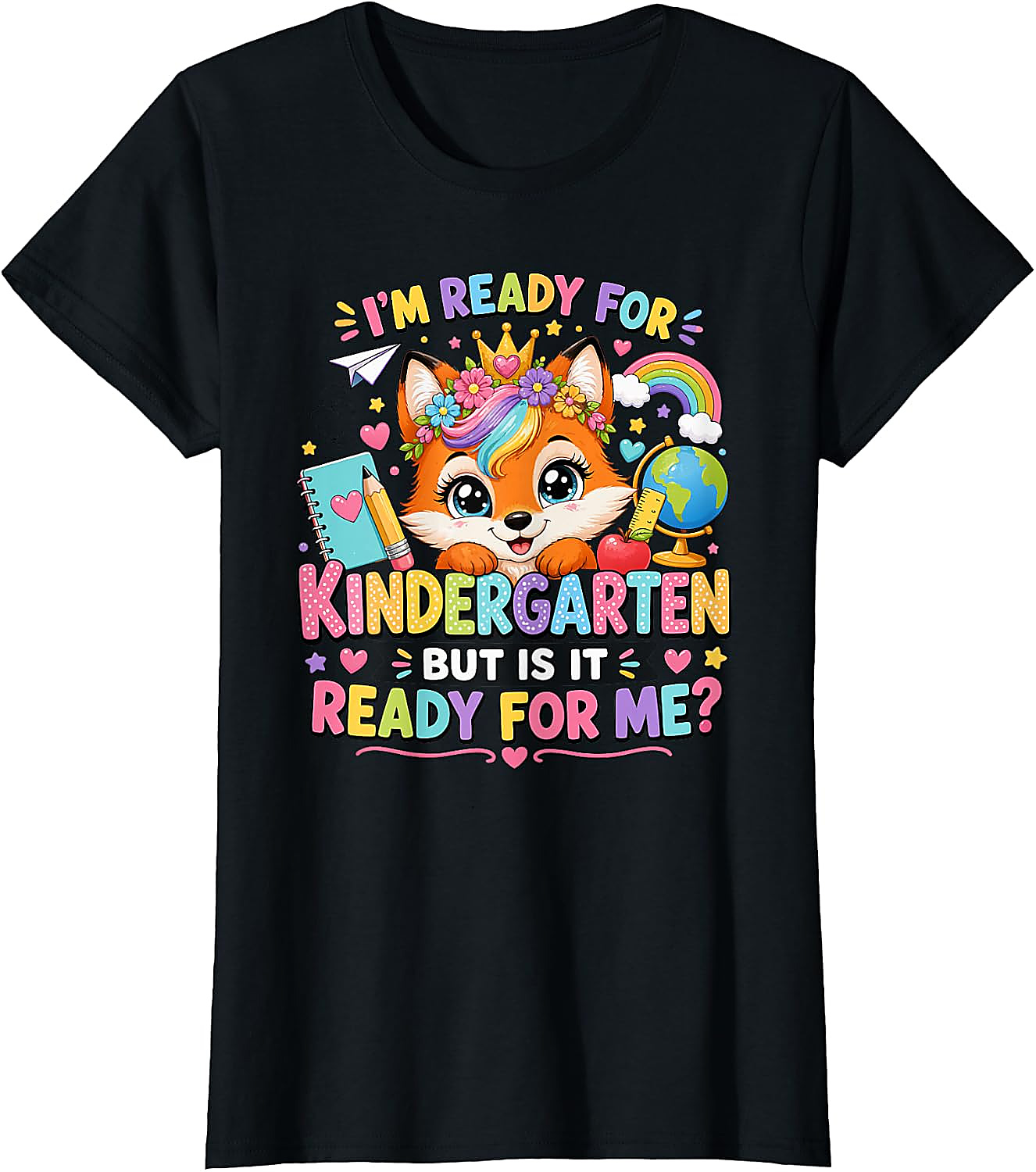 Ready for Kindergarten Fox T-Shirt | Cute Back to School Tee