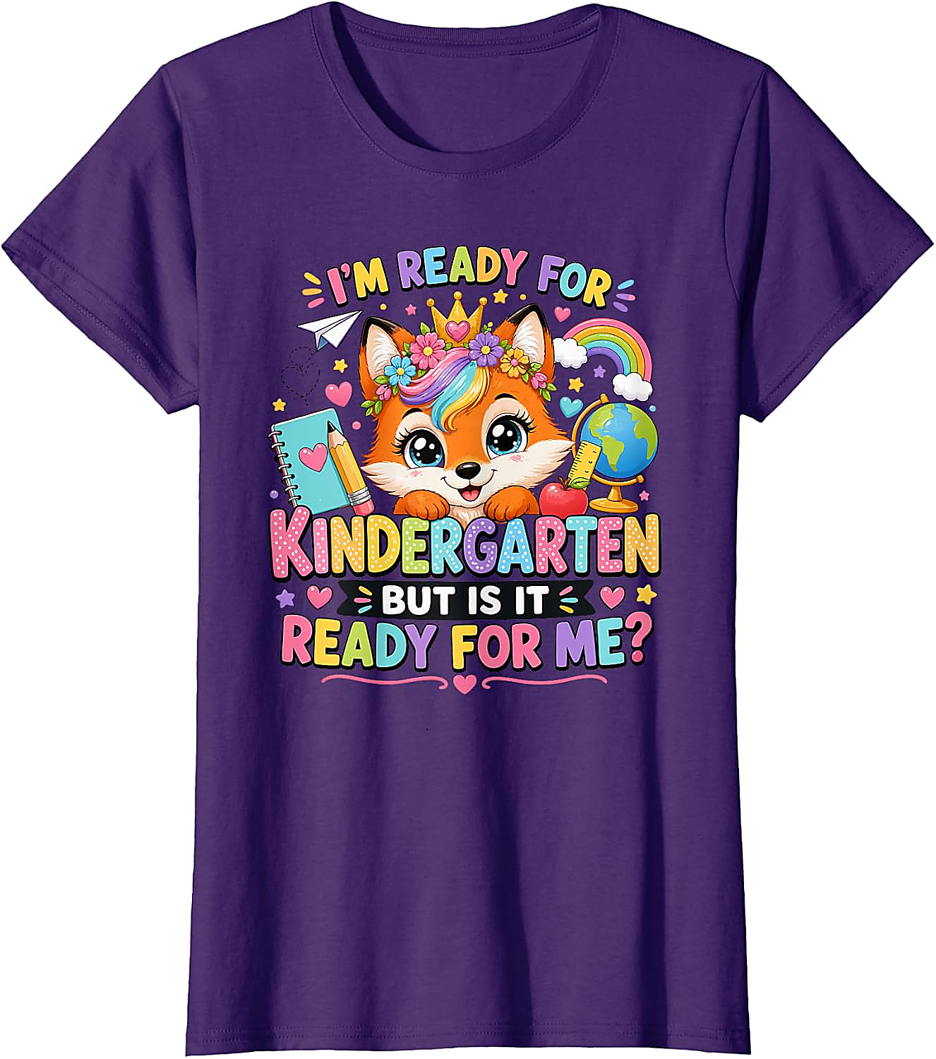 Ready for Kindergarten Fox T-Shirt | Cute Back to School Tee
